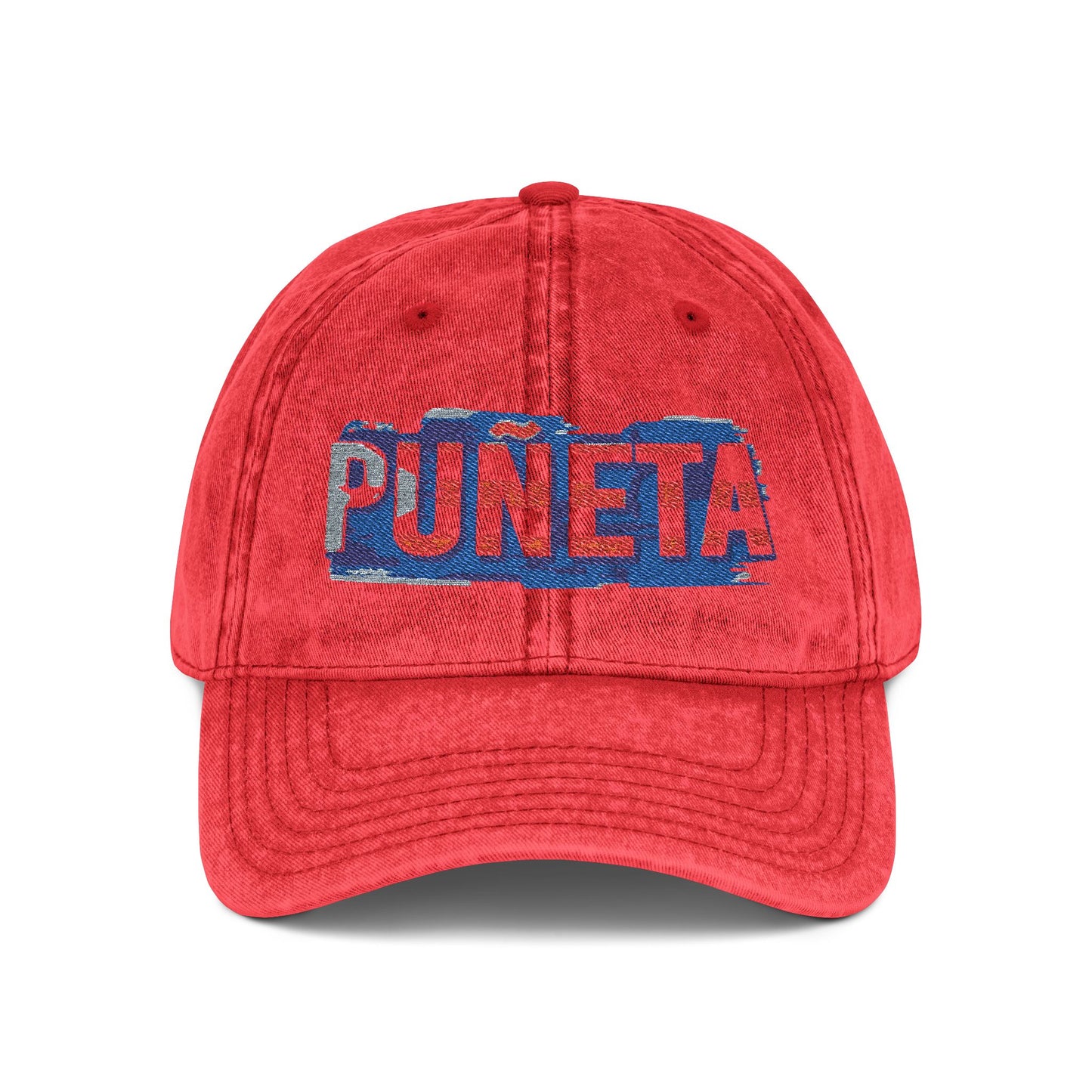 Puerto Rico Pride Knit Hat Vintage Embroidered Cap Puneta Red Hat for Casual Style