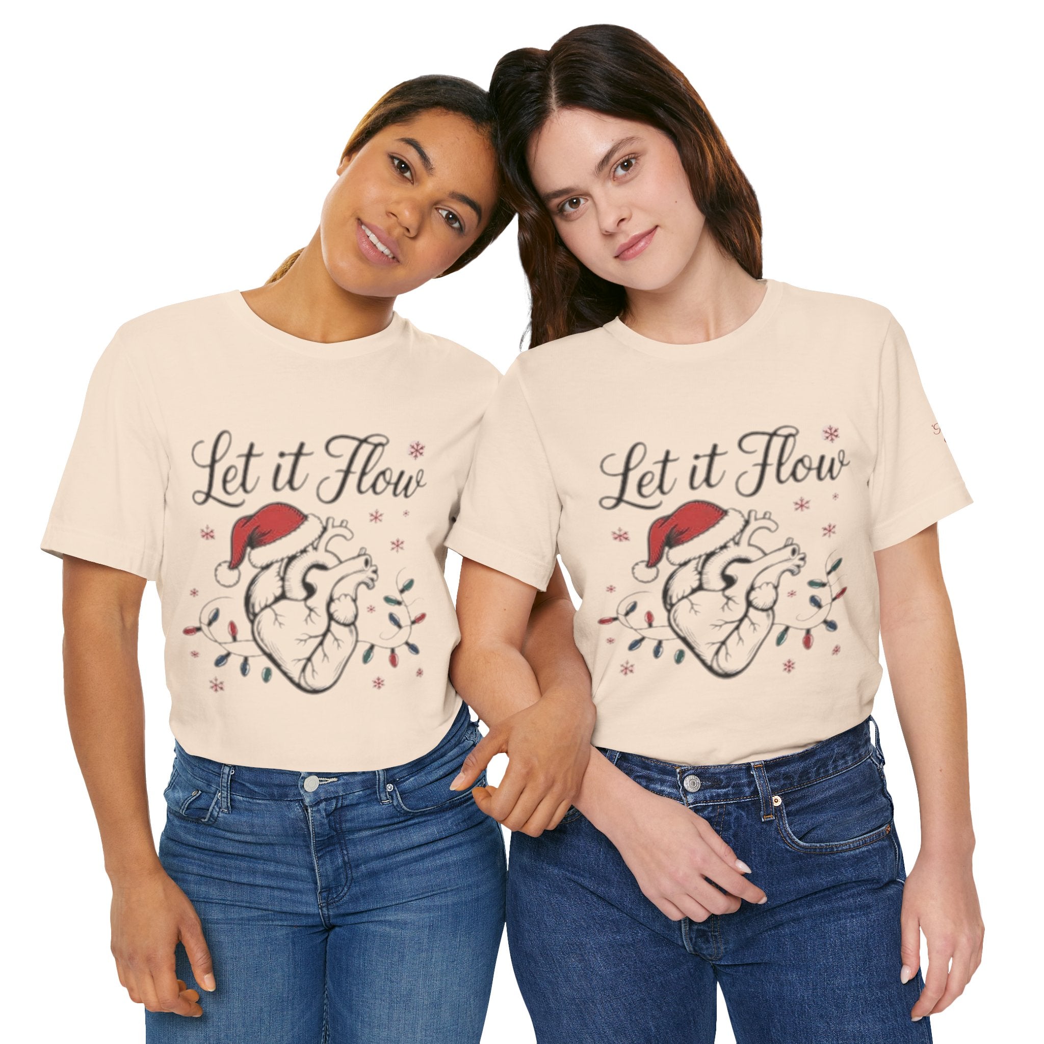 Let It Flow Heart Tee  Christmas Anatomical Heart Shirt