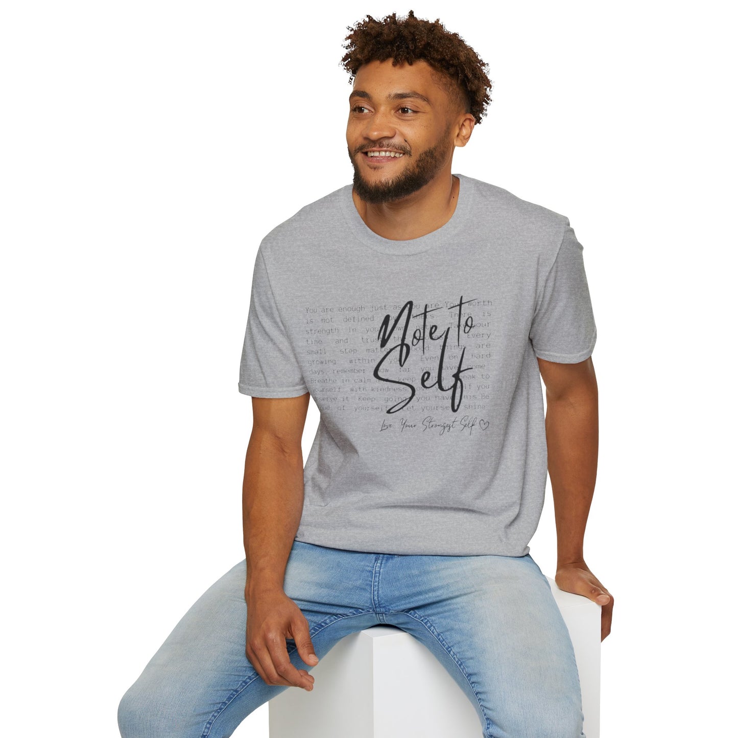 Note to Self T‑Shirt  Minimal Script Inspirational Tee