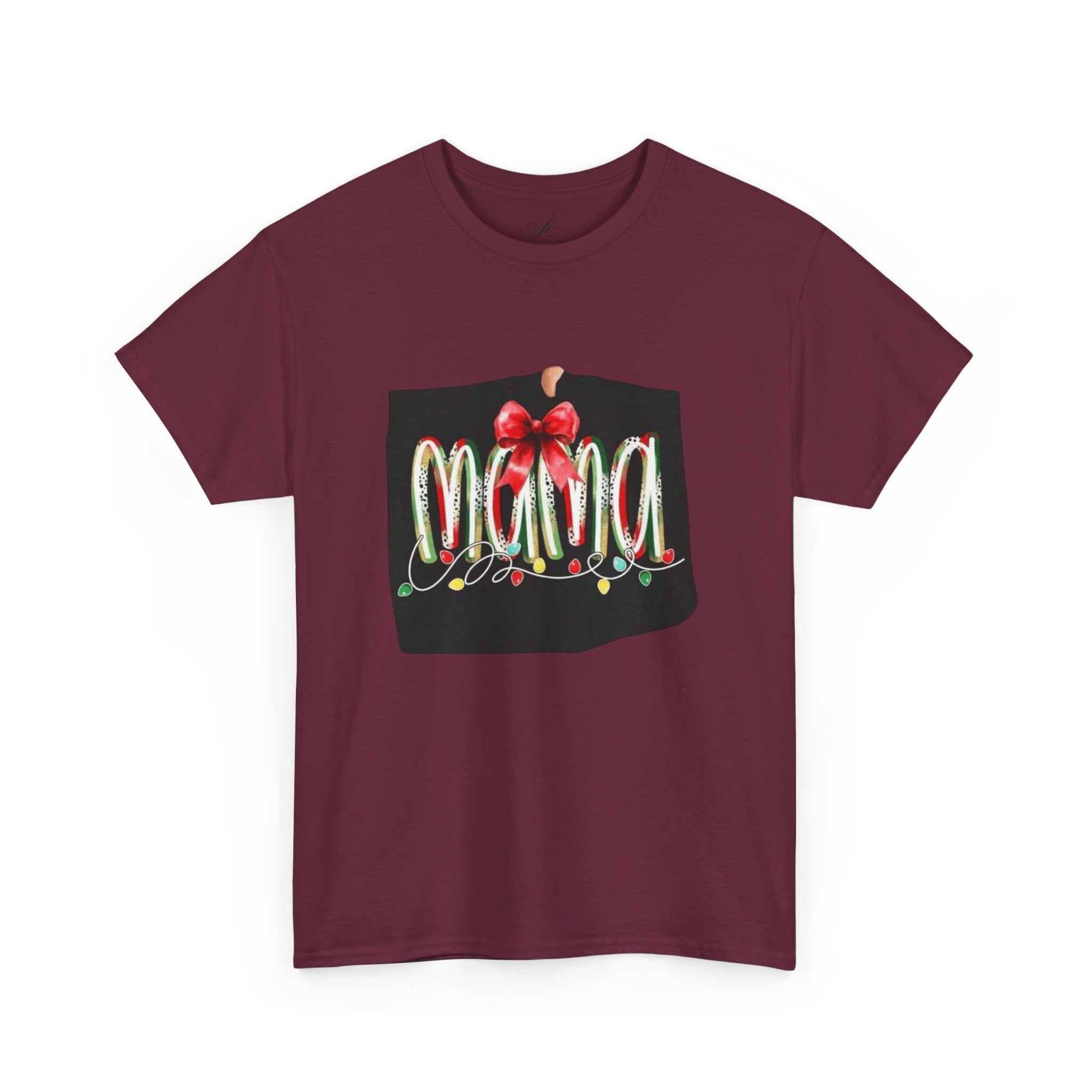 Festive Mama Tee, Cozy Holiday Shirt, Gift for Mom, Christmas T-Shirt, Unisex Cotton Tee