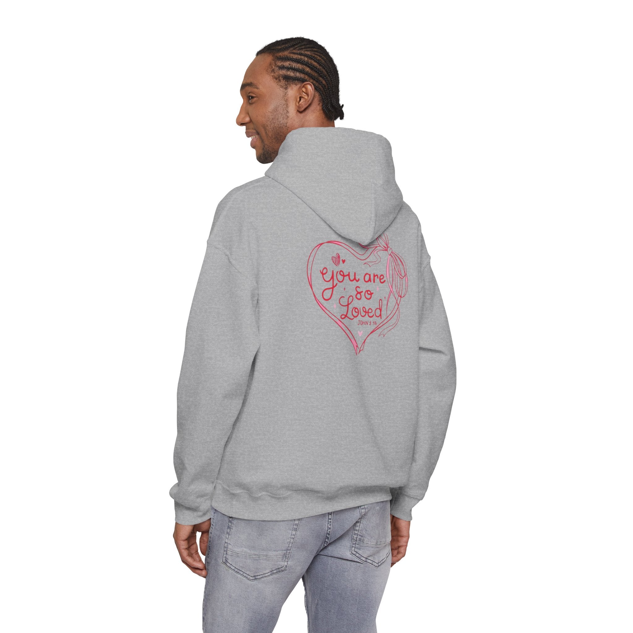 You Are So Loved Hoodie Heart Full” Heart Ribbon Comfort Sweatshirt