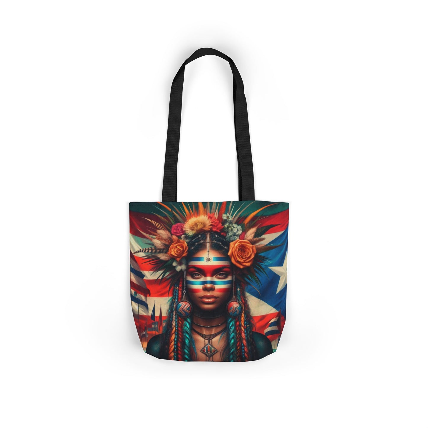 PUERTO RICO Canvas Tote Bag, 5-Color Straps