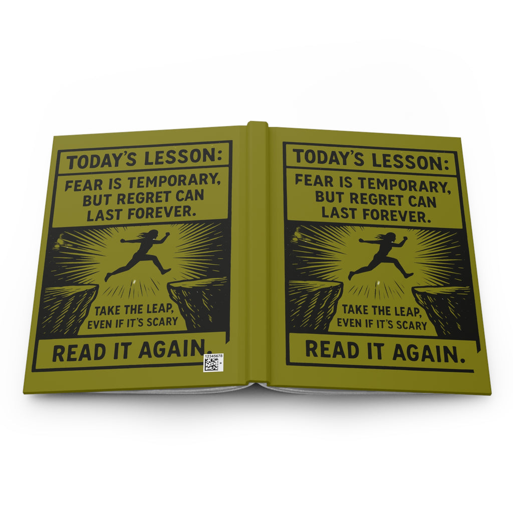 Hardcover Journal — Motivational 'Today's Lesson: Fear is Temporary, Regret Can Last Forever'