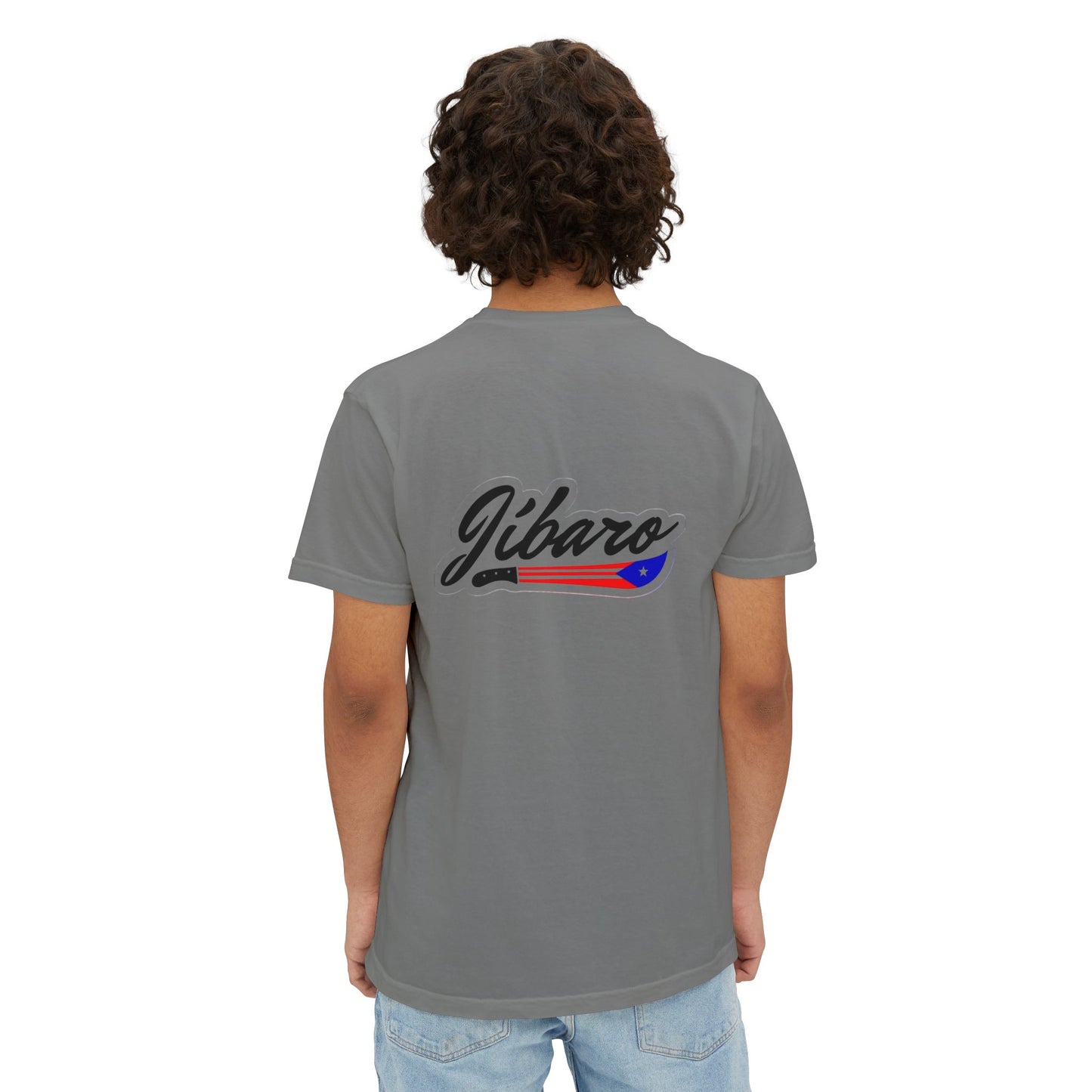 Jibaro Pocket TShirt Unisex Garment-Dyed Tee for Cultural Pride Puerto Rico Embroidered TShirt & Unisex Crewneck Sweatshirt