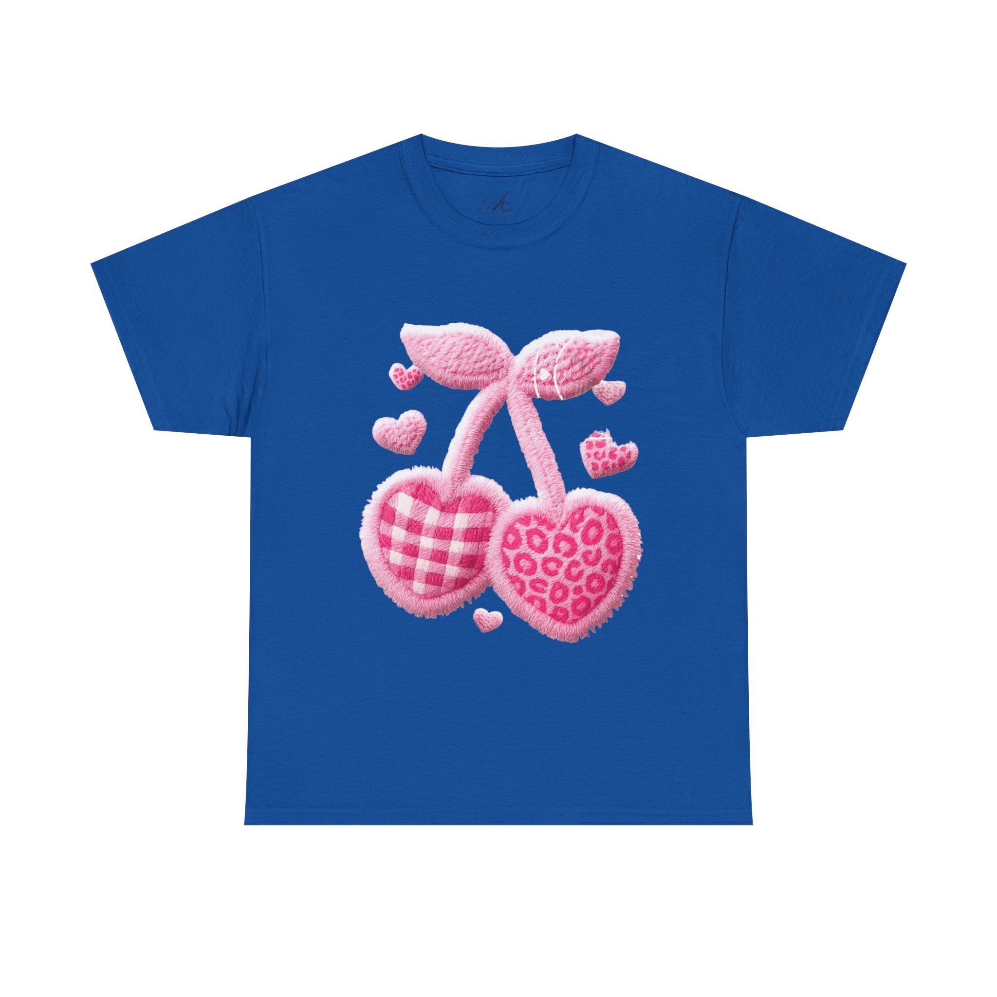 Pink Heart Cherries Tee  LOVE Graphic Valentine T-Shirt