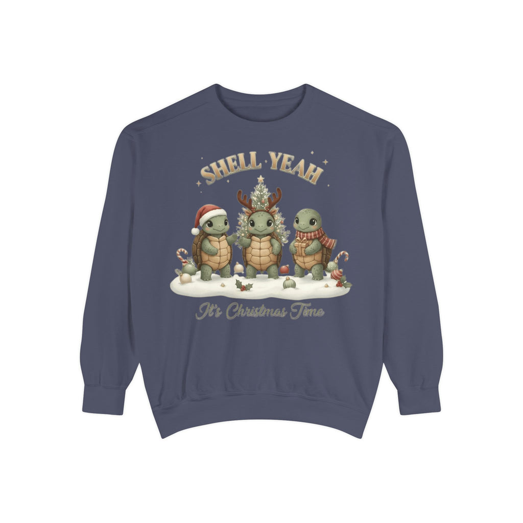 Christmas Turtle Sweatshirt  "Shell Yeah, It’s Christmas Time" Holiday Pullover