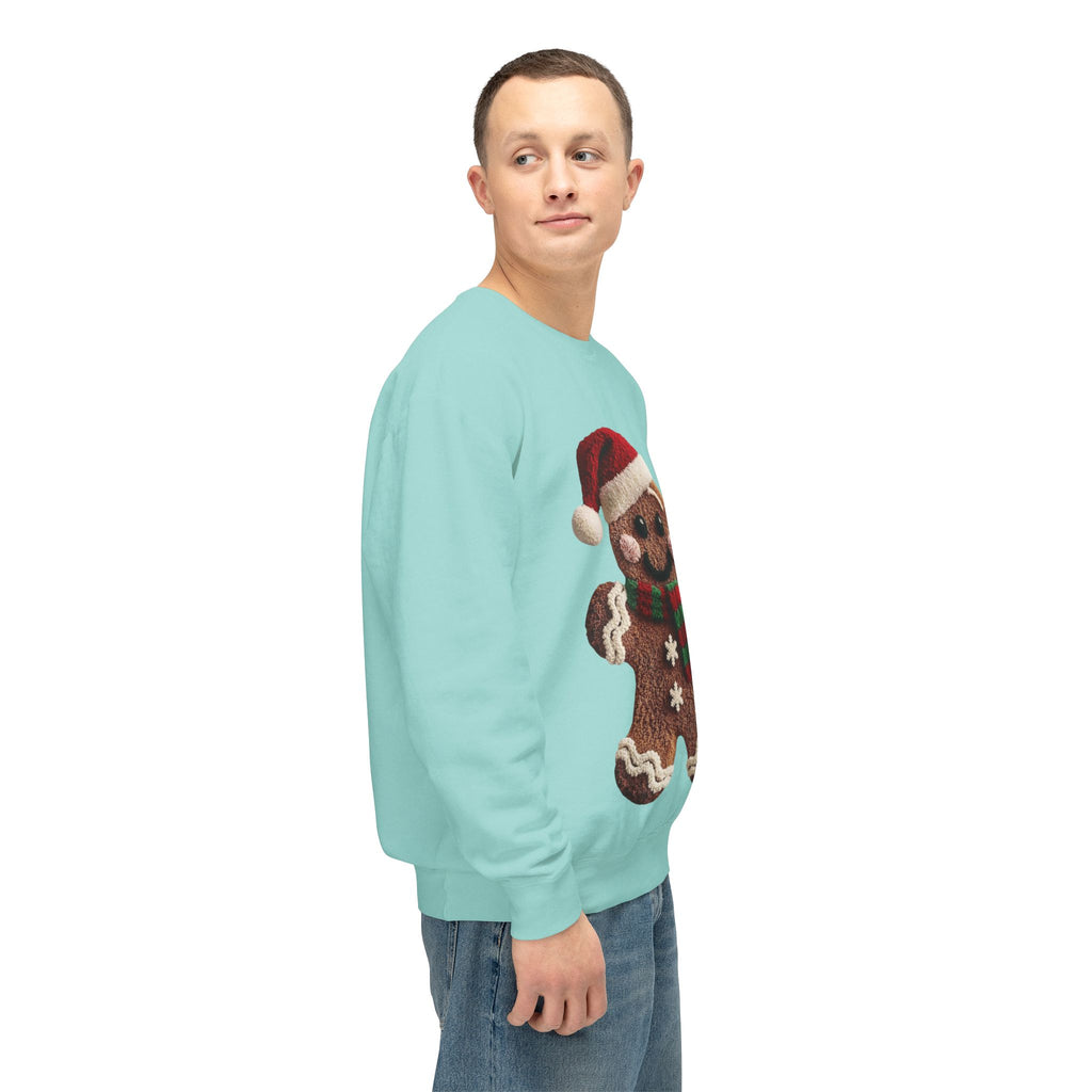 Gingerbread Cookie Christmas Sweatshirt – Cute Santa Hat & Scarf Holiday Crewneck