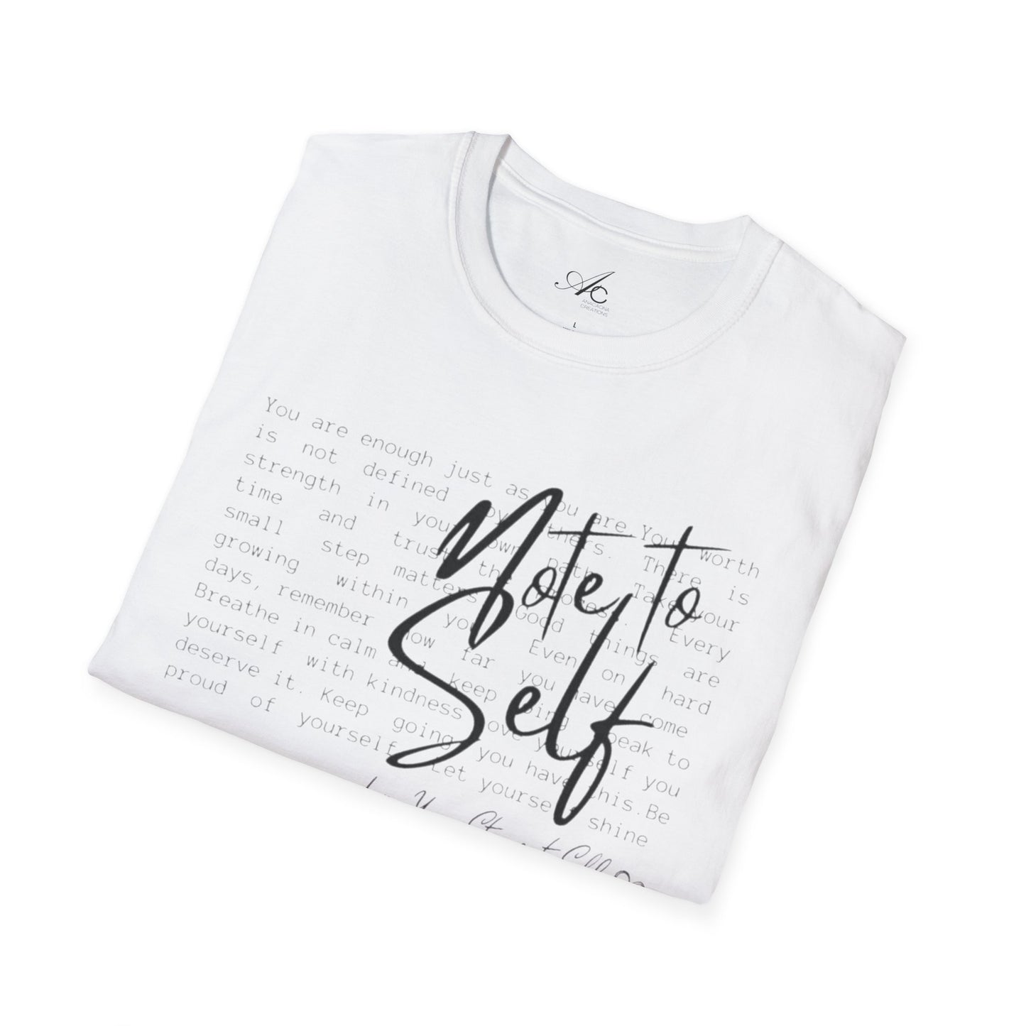 Note to Self T‑Shirt  Minimal Script Inspirational Tee