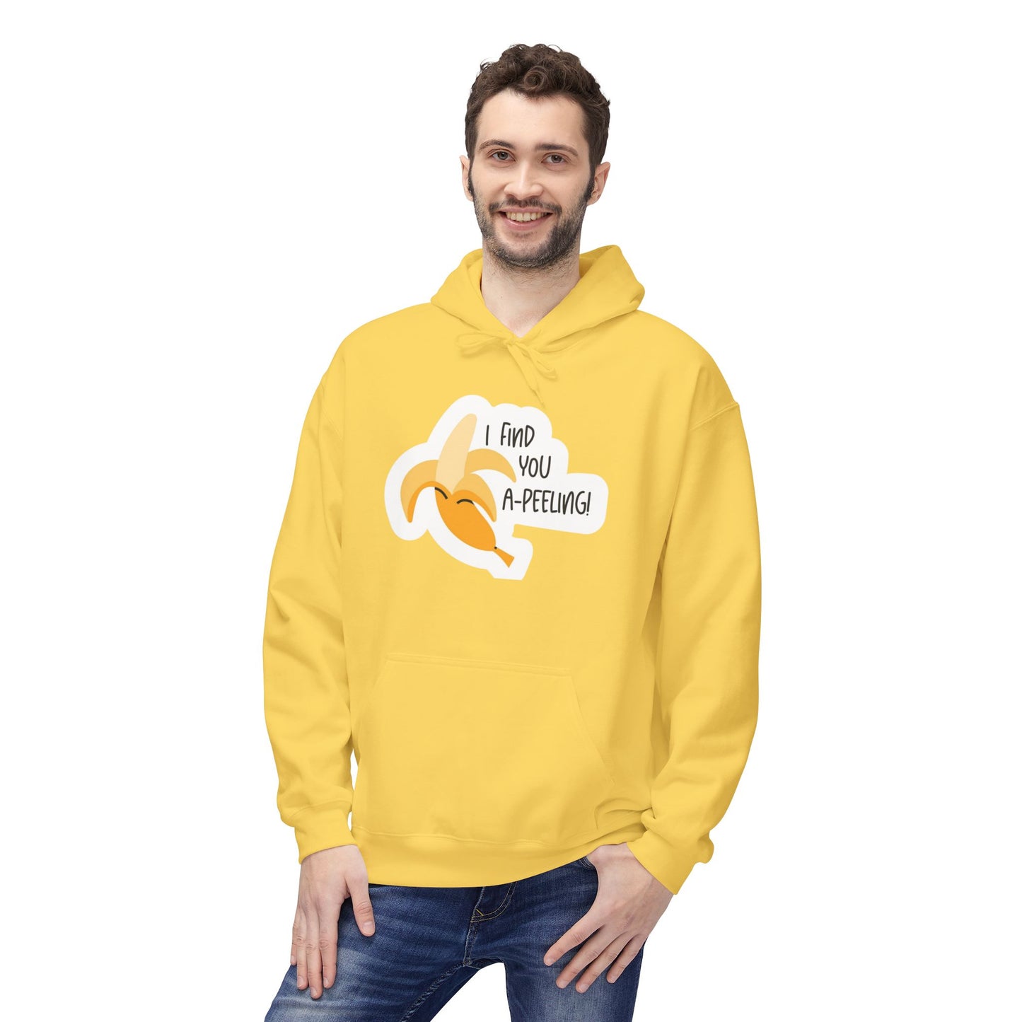 Peeling Banana Hoodie  "I Found You (Peeling)" Cute Fruit Pun Pullover
