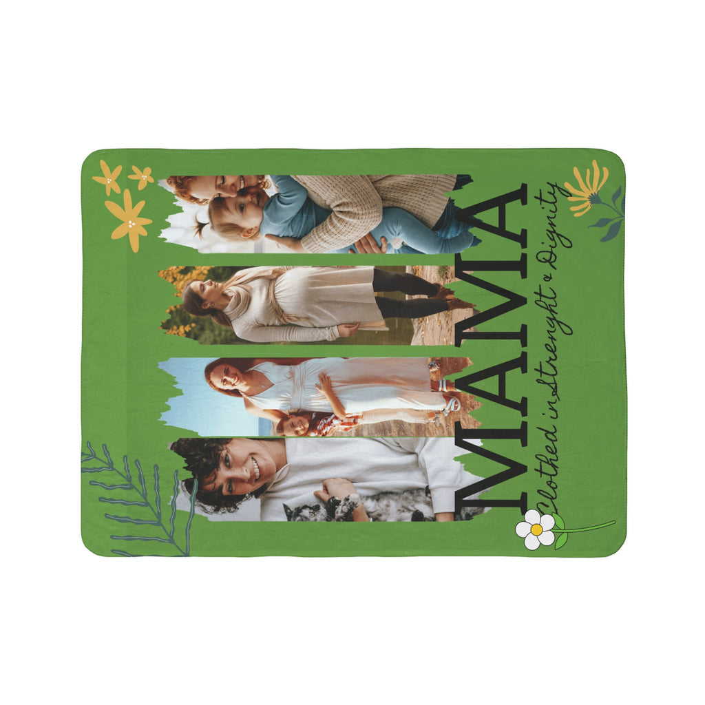 Mama Fleece Sherpa Blanket "Clothed in Strength & Dignity" Cozy Mother's Day Gift cozy all-occasion blanket!