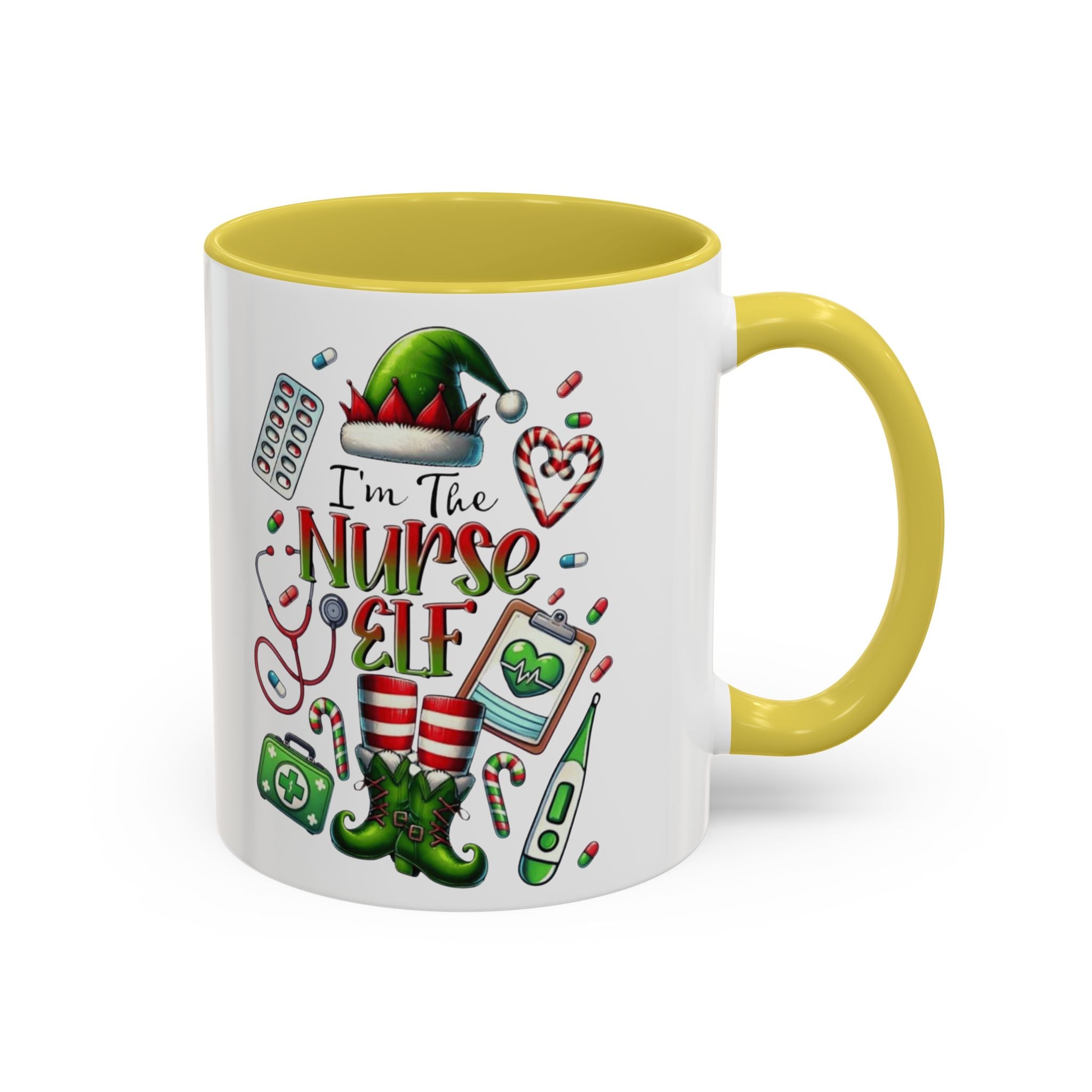 Nurse Elf Coffee Mug — Christmas Medical Holiday Gift (11oz & 15oz) Medical Christmas Mug
