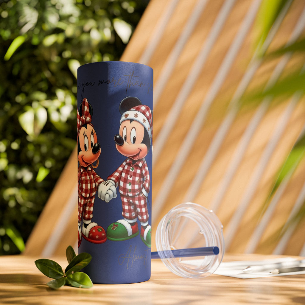 I Love You More Than Travel Tumbler — 20oz Skinny Cup with Straw