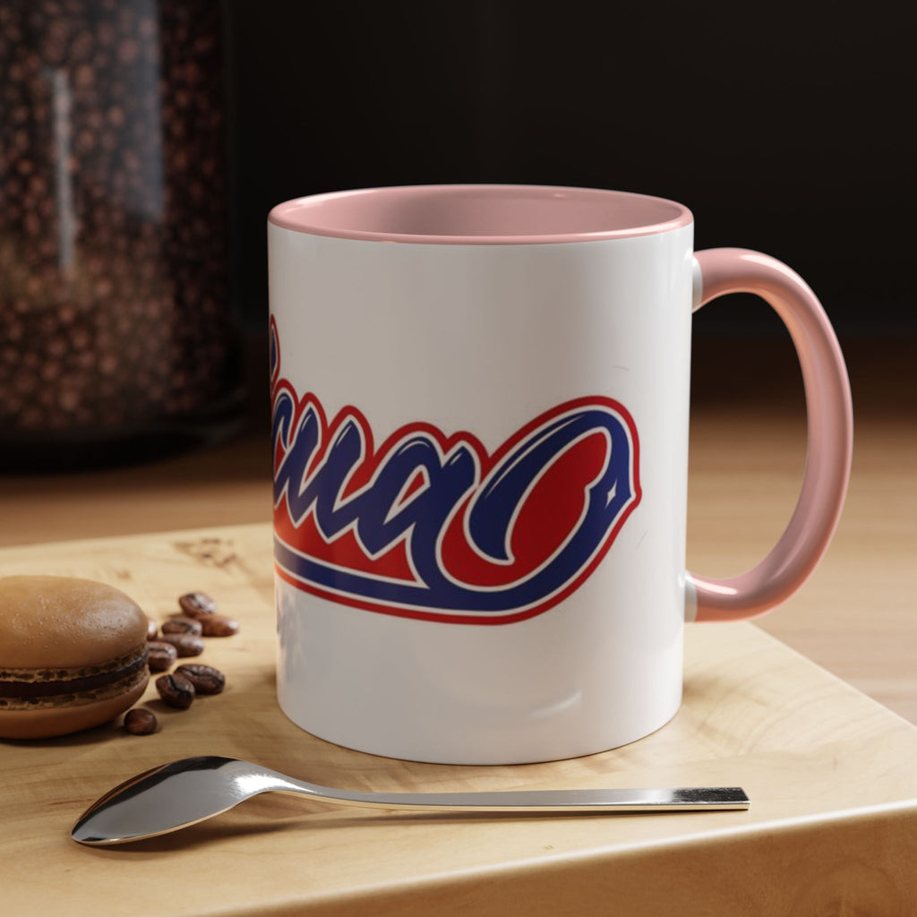 Puerto Rico Script Accent Coffee Mug — Retro Red & Blue 'Boricua' Design (11/15oz)