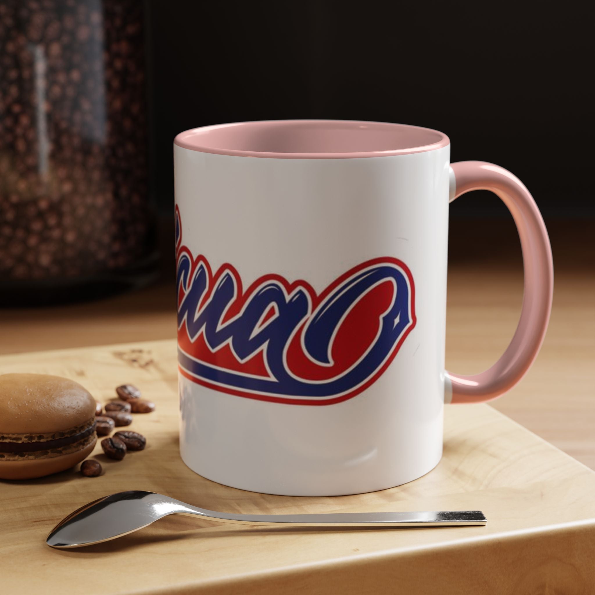 Puerto Rico Script Accent Coffee Mug — Retro Red & Blue 'Boricua' Design (11/15oz)
