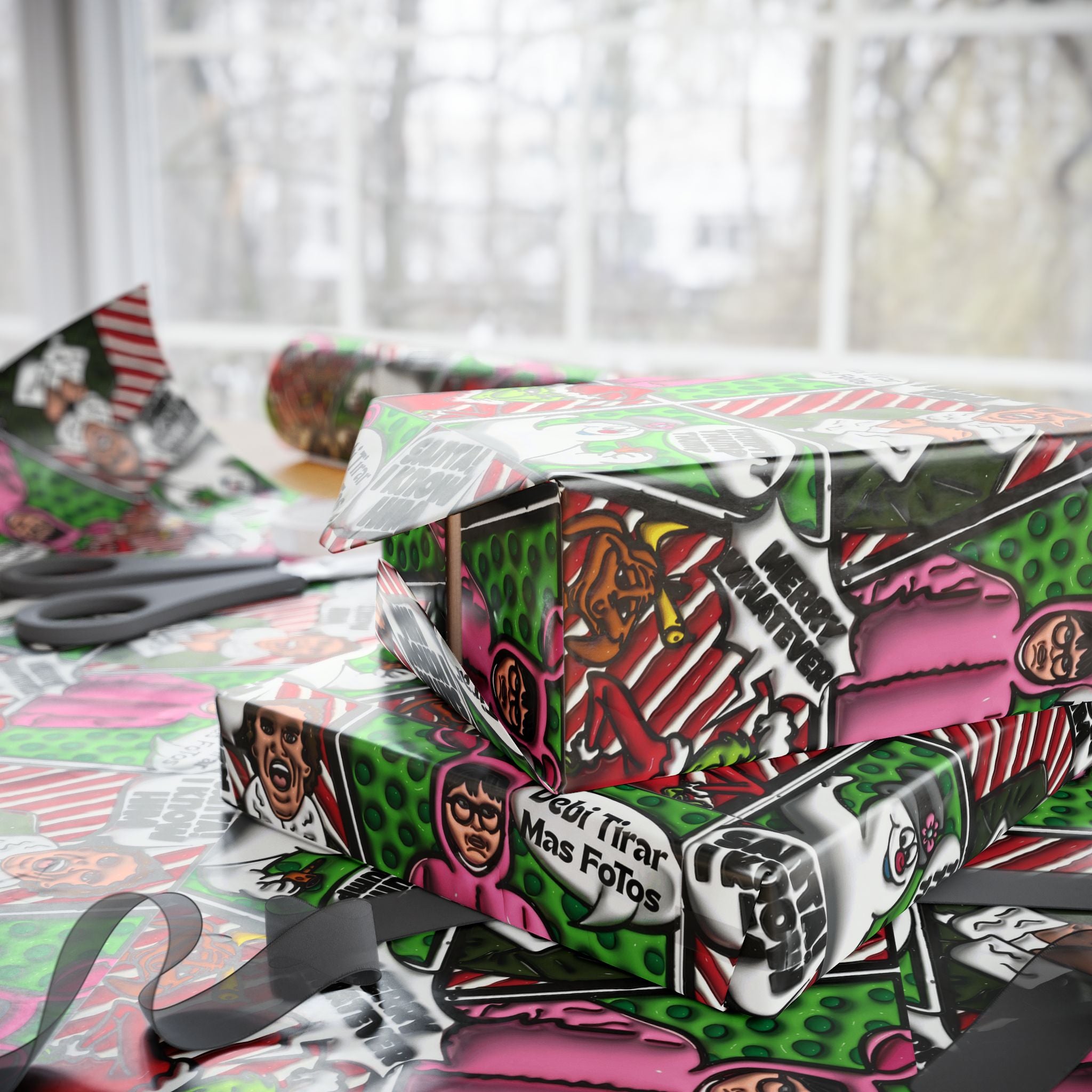 Christmas Wrapping Paper Roll — Santa’s Favorite Pattern Holiday Gift Wrap Puerto Rico Wrapping Paper – Cultural Gift Wrap | Boricua Heritage Design