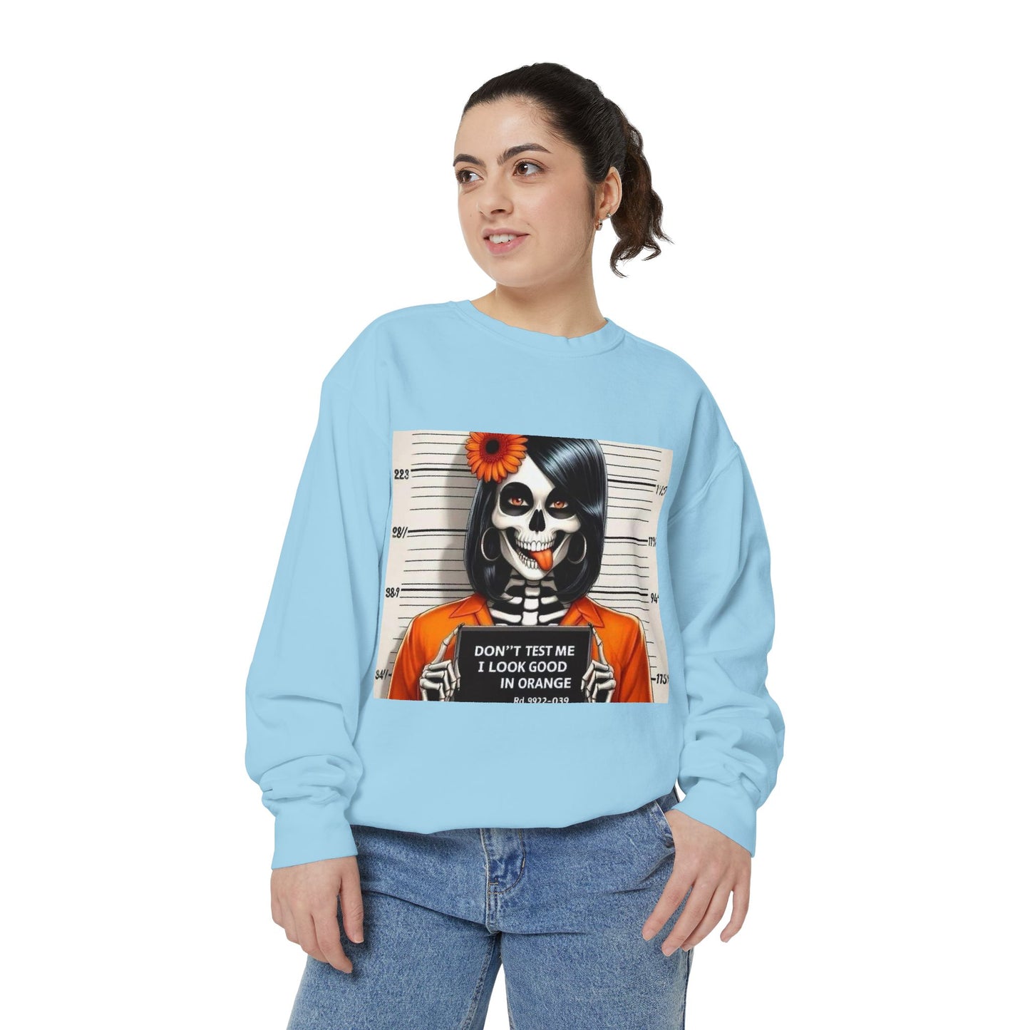 “Too Cool to Be Cold” Funny Sweater Unisex Skull Sweatshirt with Quote | Cozy Halloween Fashion, Gift for Fall Celebrations,
