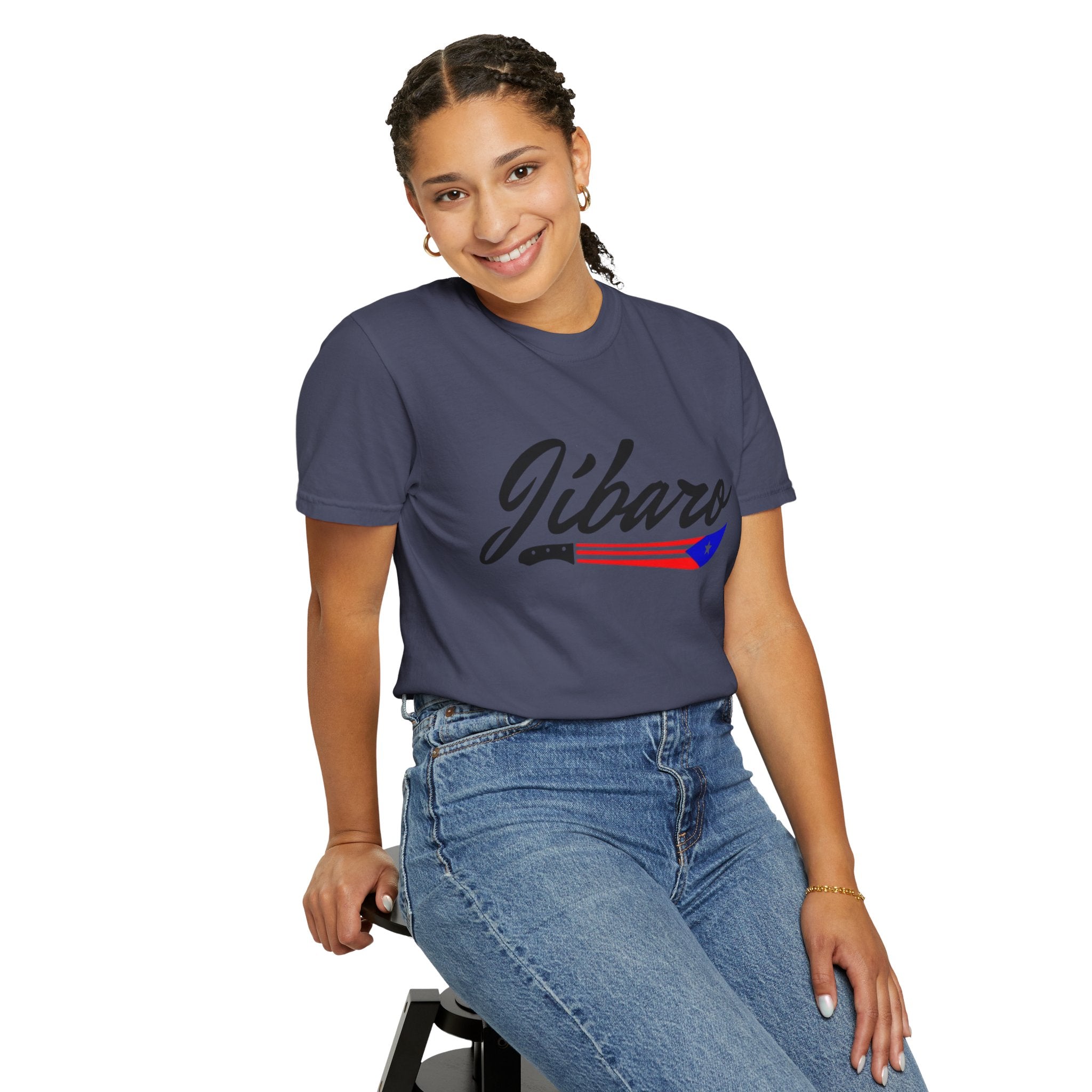 T-Shirt  "Jíbaro" Puerto Rican Heritage Tee (Back Machete  Sombrero de Paja Design) Puerto Rico’s Navidades