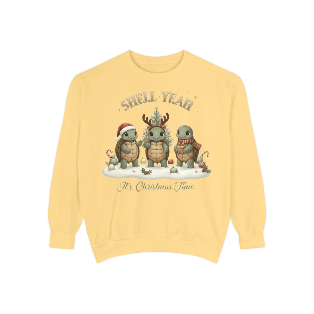 Christmas Turtle Sweatshirt  "Shell Yeah, It’s Christmas Time" Holiday Pullover
