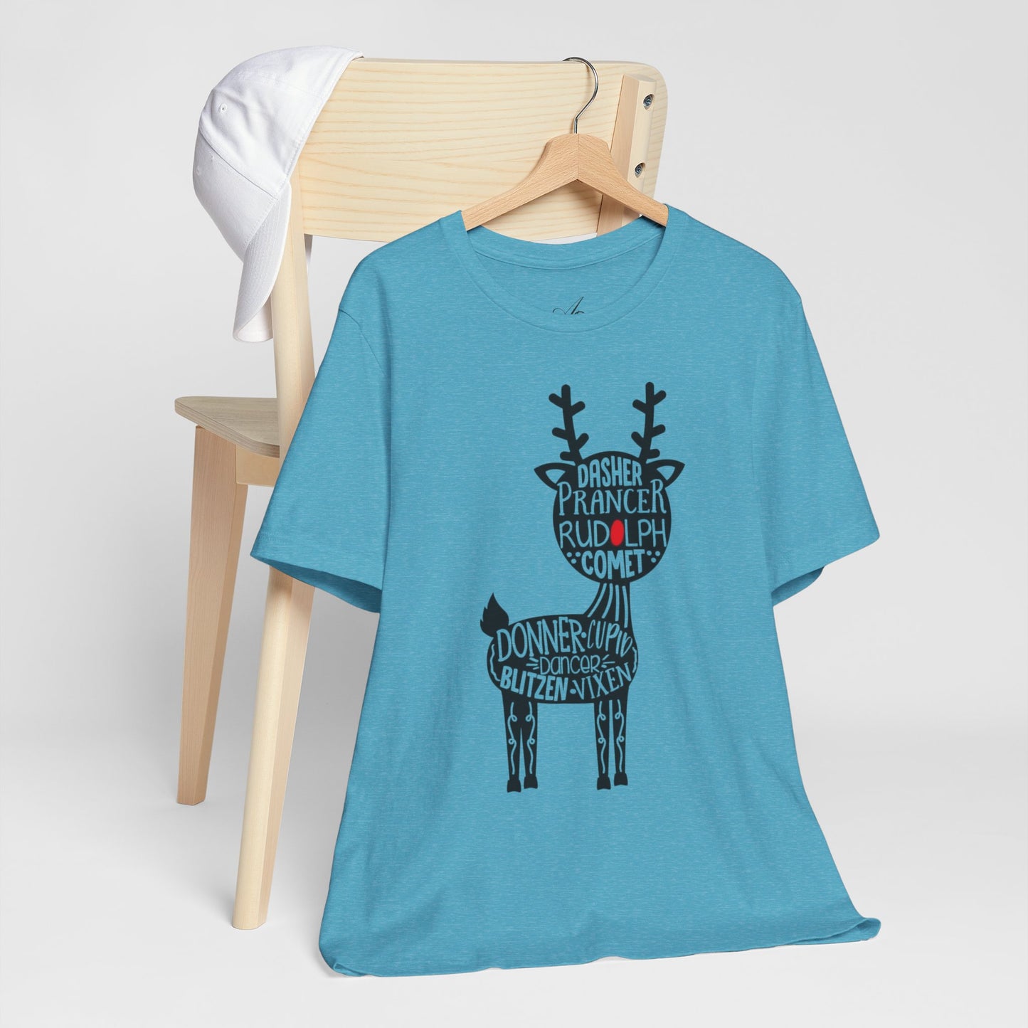 Christmas Reindeer Graphic Tee - Unisex Jersey Short Sleeve Shirt