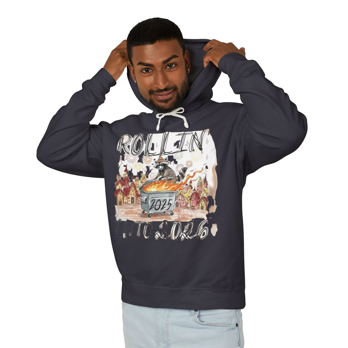 Rollin' Into 2026 Retro Winter Hooded Sweatshirt