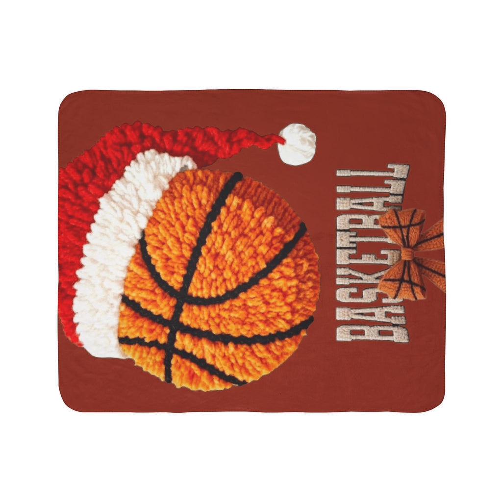 Magical Christmas Cartoon Blanket Basketball Santa Sherpa Blanket  Cozy Holiday Basketball Throw