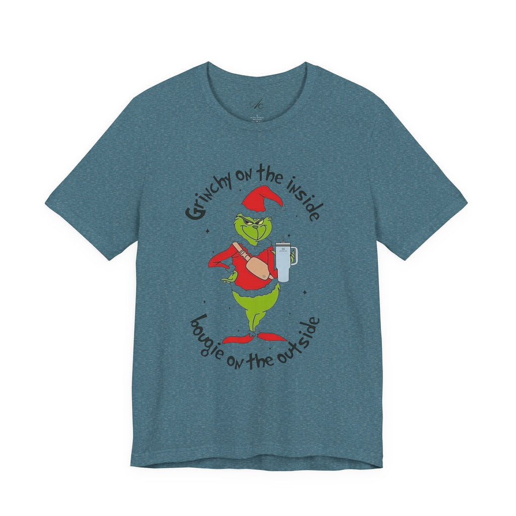 Grinch-Inspired Holiday Tee: 'Grinchy on the Inside, Boogie on the Outside'