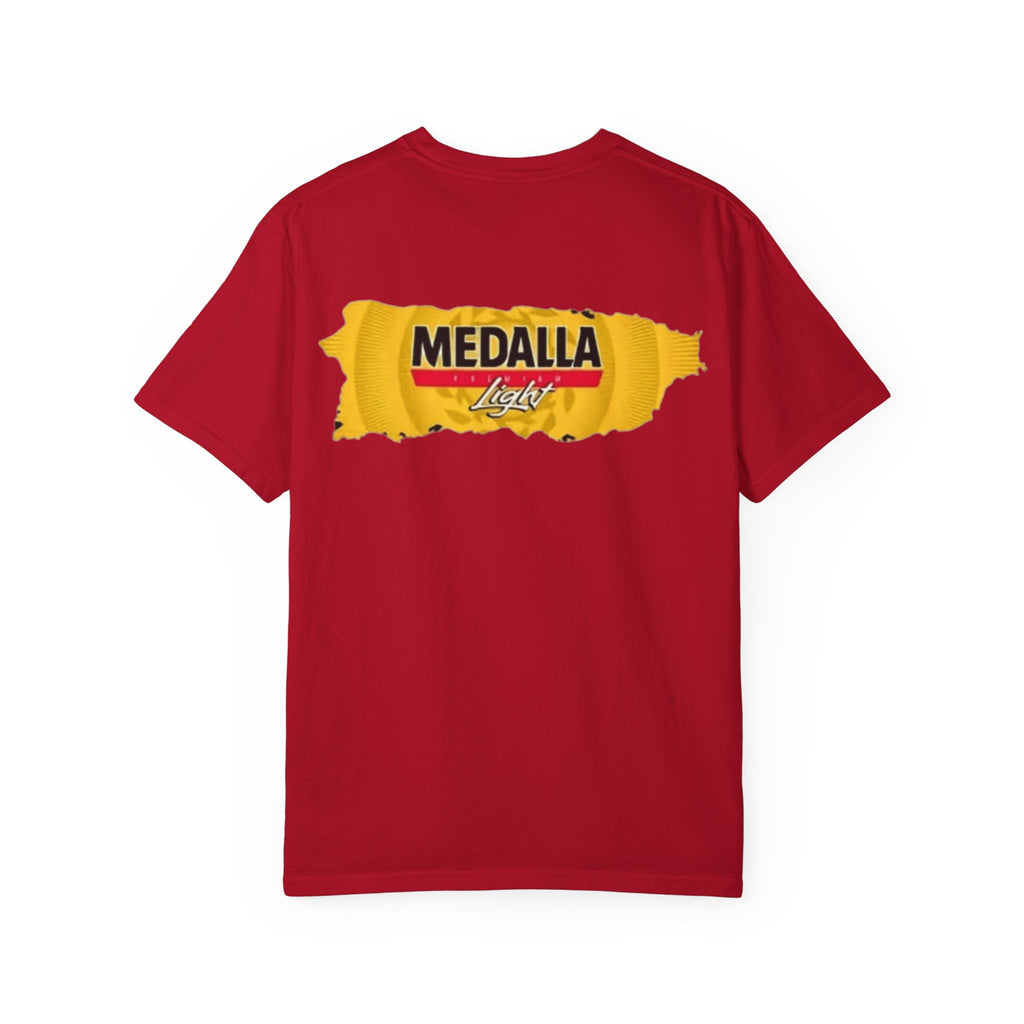 Medalla Light Puerto Rican Beer T-Shirt Coqui Frog Mascot Six-Pack Graphic Tee Puerto Rico’s Navidades