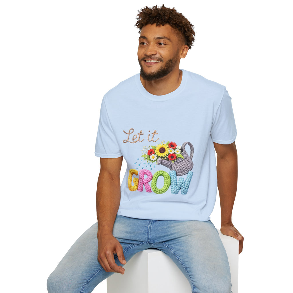 Let It Grow T-Shirt — Floral Watering Can Garden Tee