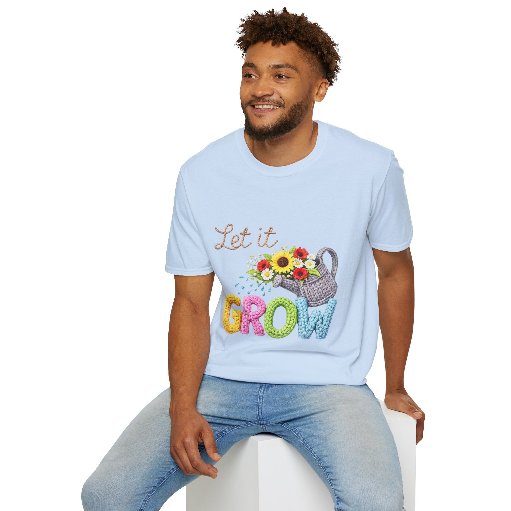 Let It Grow T-Shirt — Floral Watering Can Garden Tee