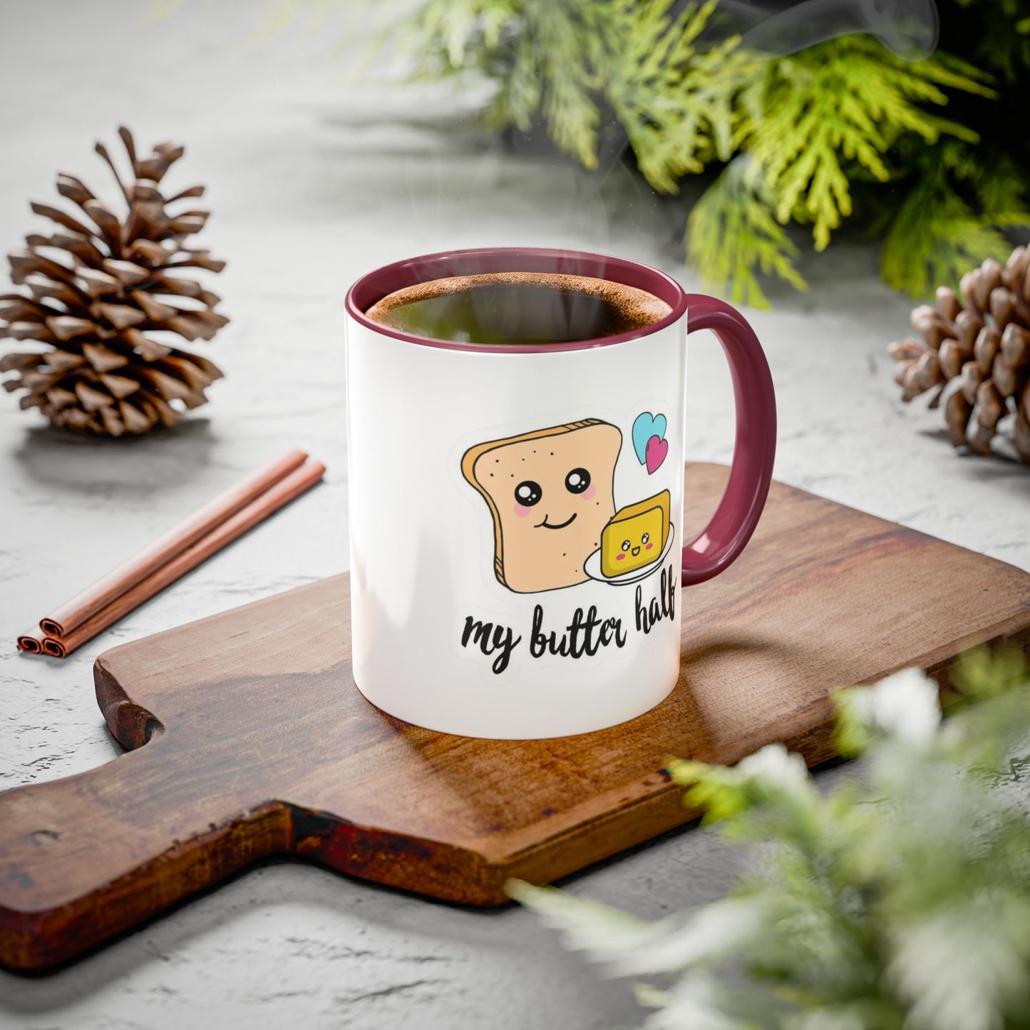 Motivational & Funny Quote Mugs Uplifting Coffee Cup Gifts Cute Foodie Relationship Mug My Butter Half Design, Colorful 11oz & 15oz