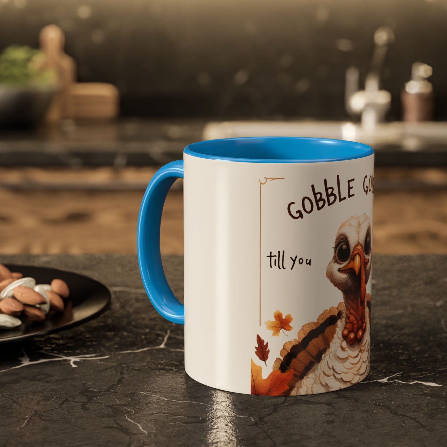 Mix cozy, aesthetic, and autumn-inspired sayings 🍁 Whimsical Thanksgiving Mug - Gobble Gobble Design