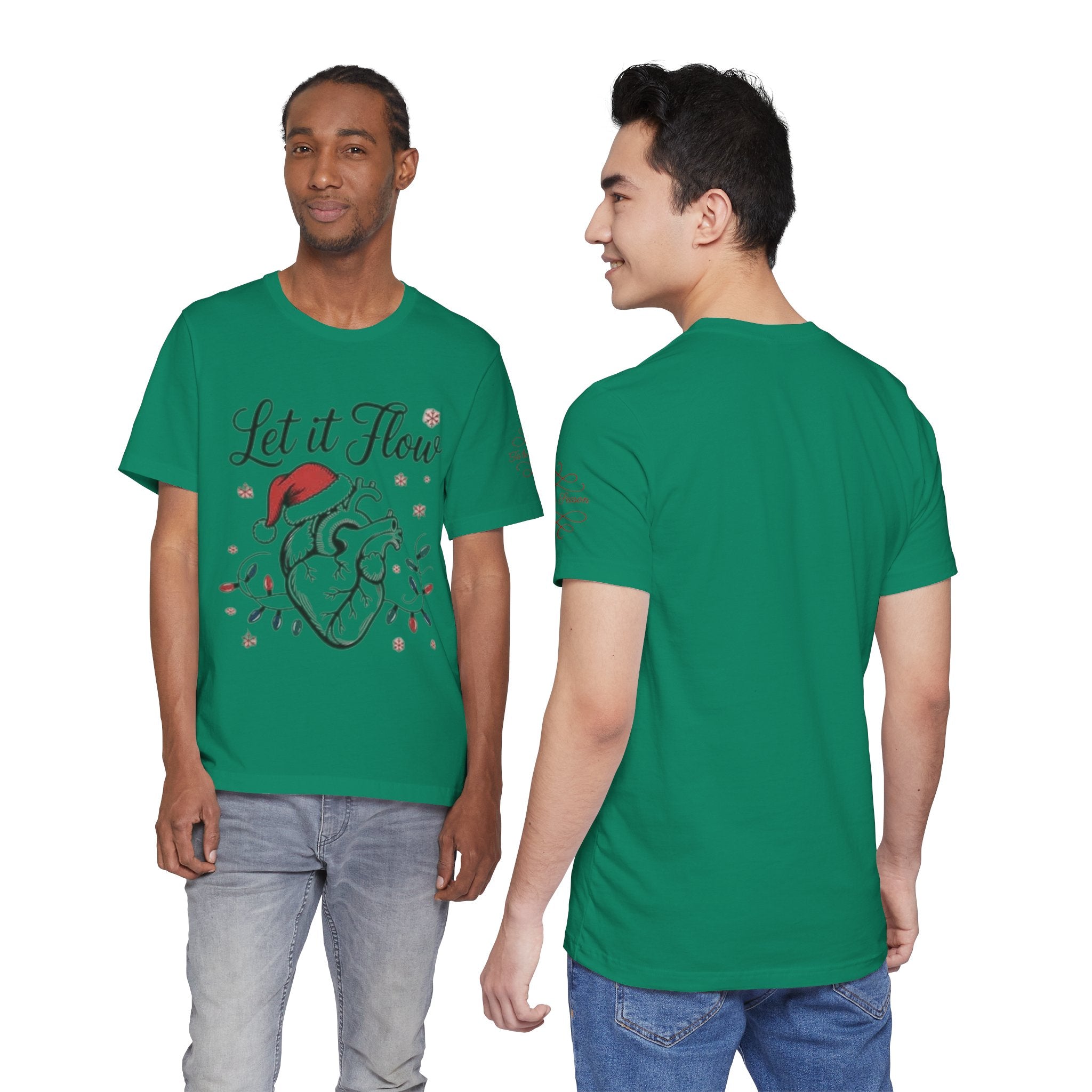Let It Flow Heart Tee  Christmas Anatomical Heart Shirt