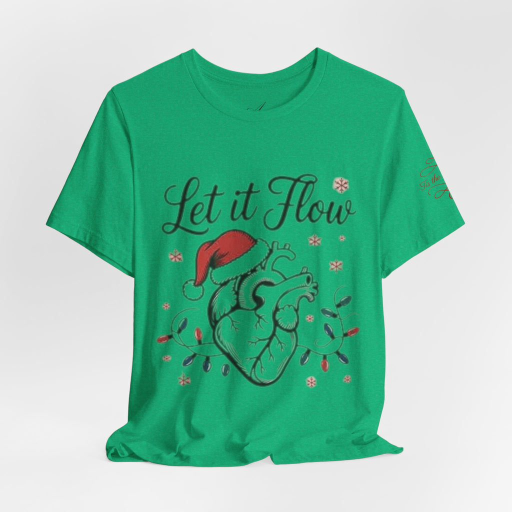 Let It Flow Heart Tee  Christmas Anatomical Heart Shirt
