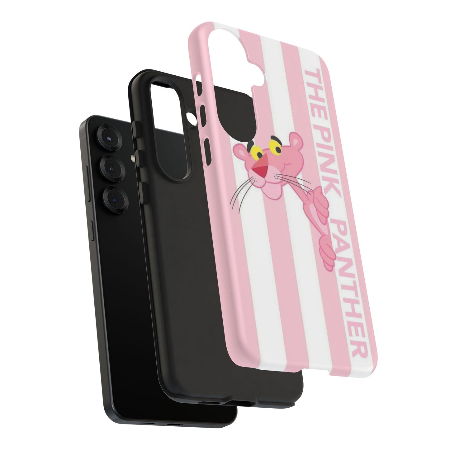 Pink Panther Tough Case Retro Striped Phone Case with "The Pink Panther" Design