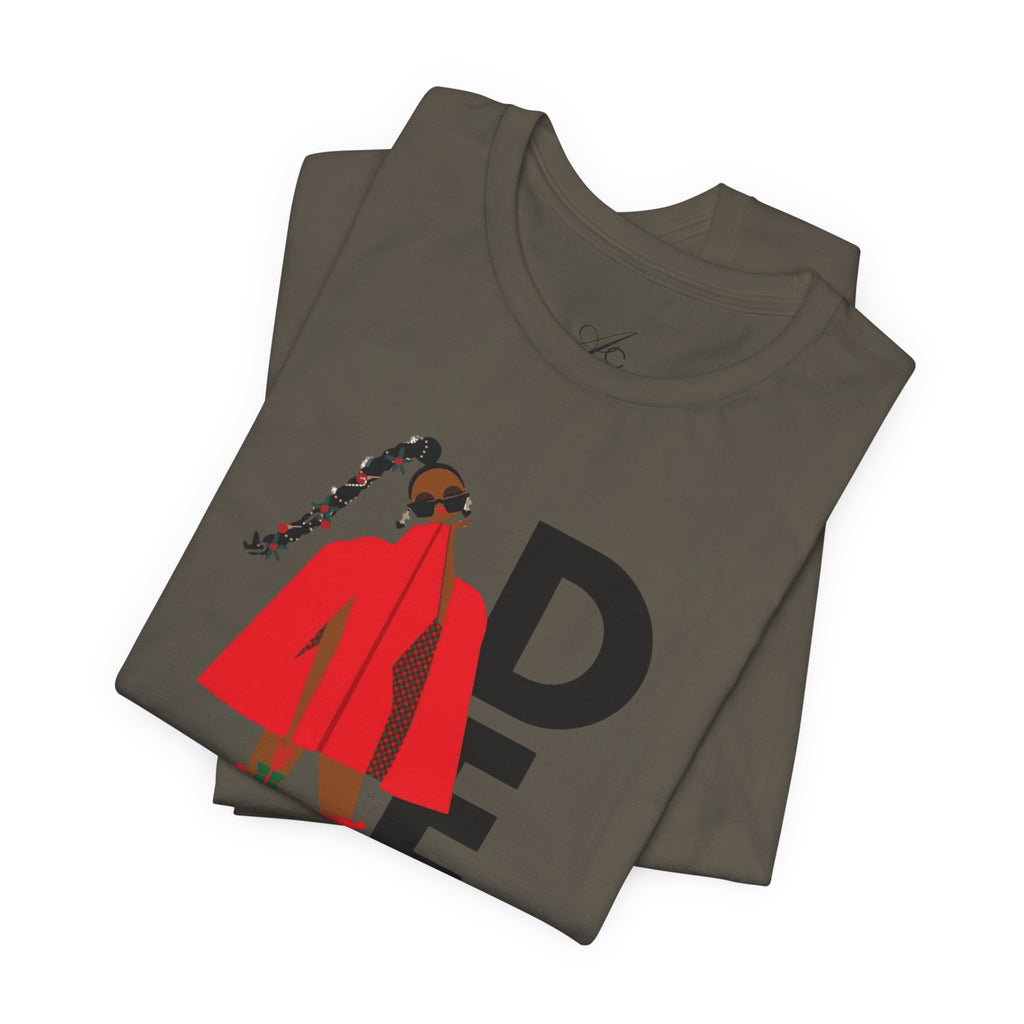 December Fashion Tee  Red Coat Model Graphic Shirt