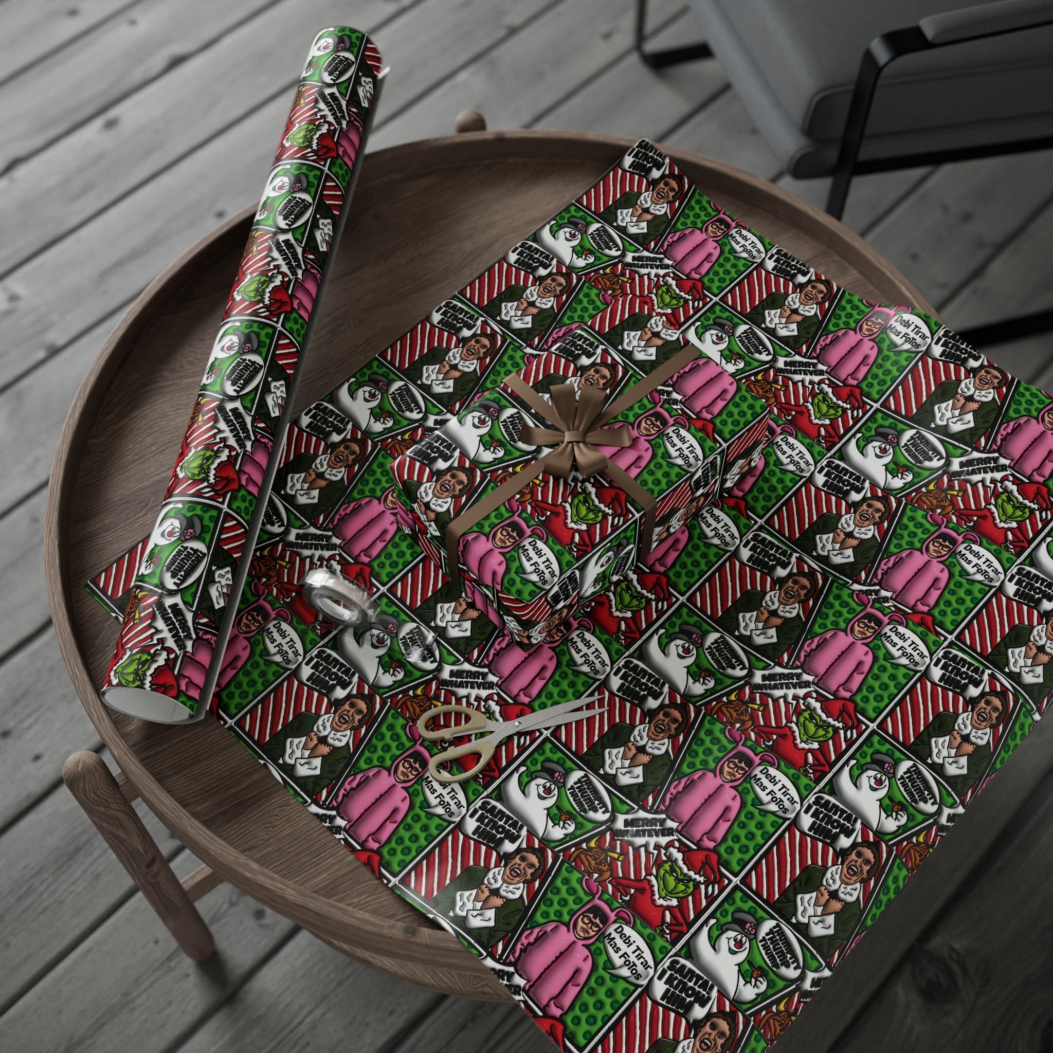 Christmas Wrapping Paper Roll — Santa’s Favorite Pattern Holiday Gift Wrap Puerto Rico Wrapping Paper – Cultural Gift Wrap | Boricua Heritage Design