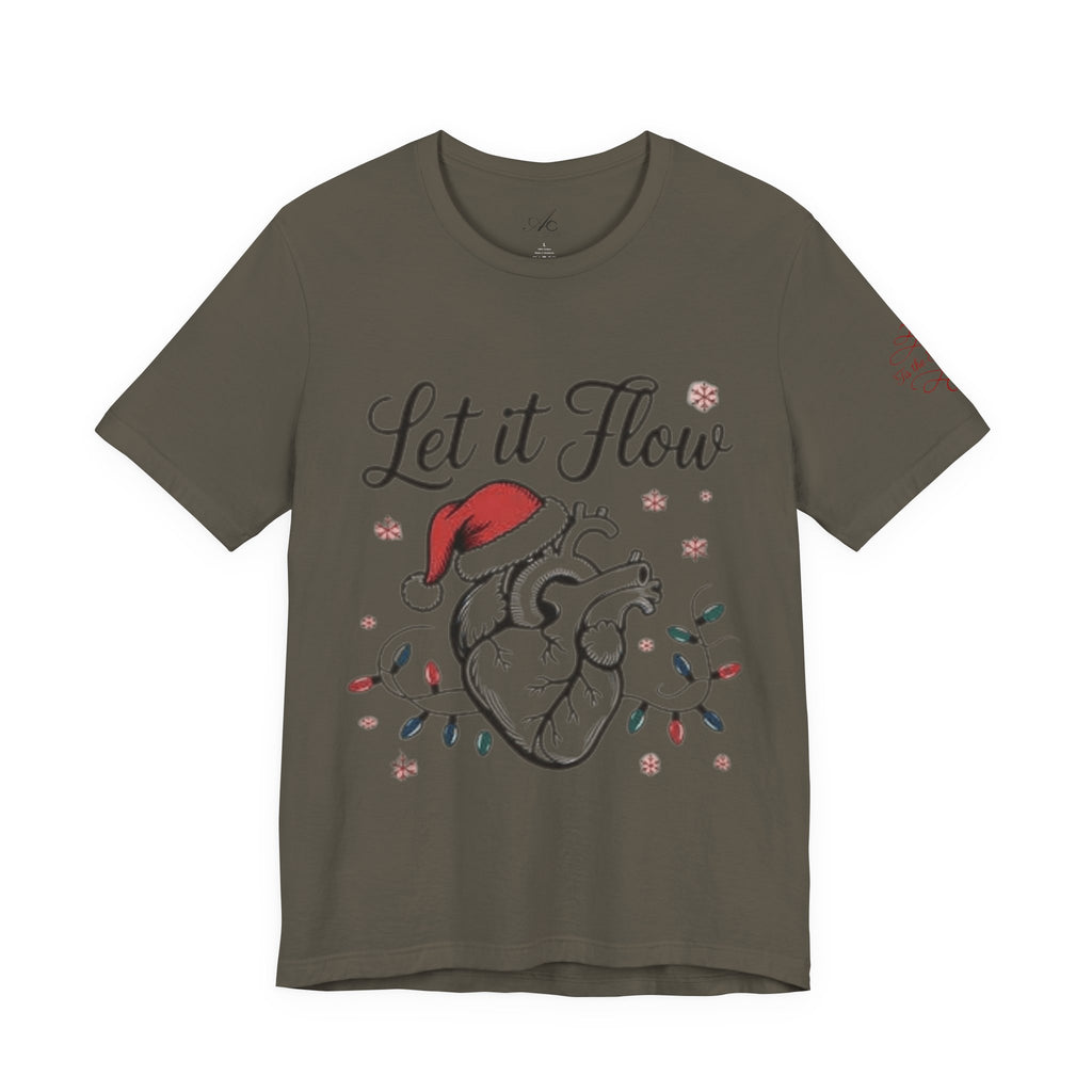 Let It Flow Heart Tee  Christmas Anatomical Heart Shirt