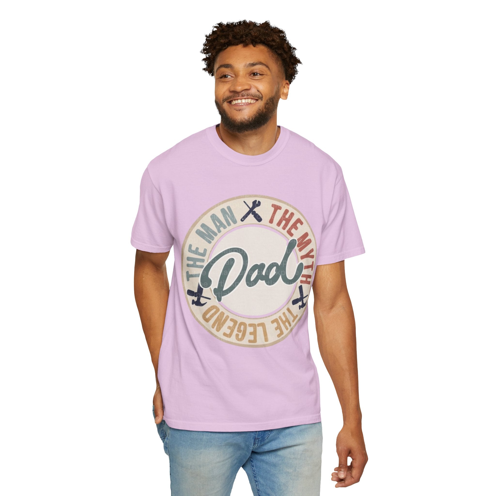 Dad Retro Badge T-Shirt — “Dad: The Man, The Myth, The Legend” Father’s Day Tee