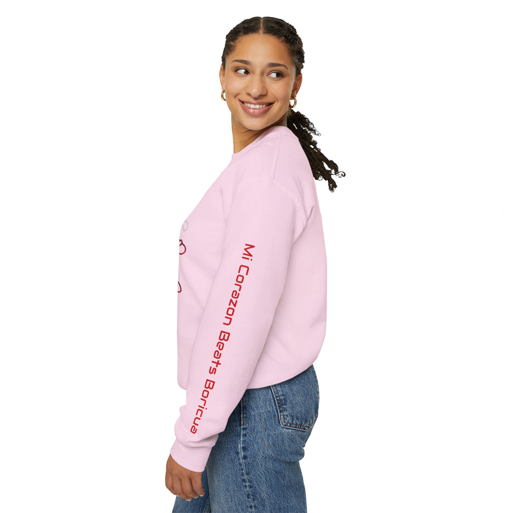Puerto Rico Heart Crewneck Sweatshirt  Puerto Rican Flag Heart Knit Design