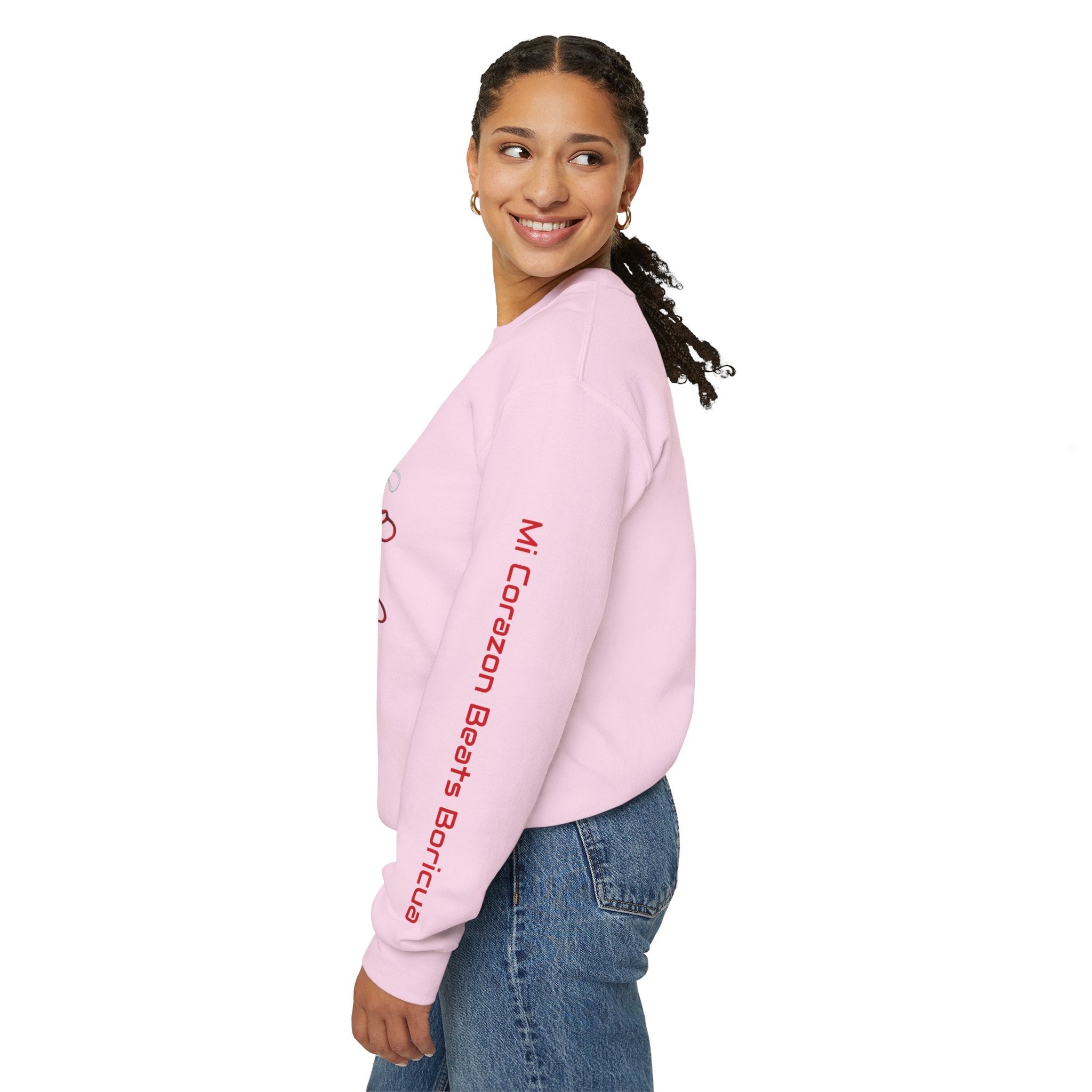 Puerto Rico Heart Crewneck Sweatshirt  Puerto Rican Flag Heart Knit Design