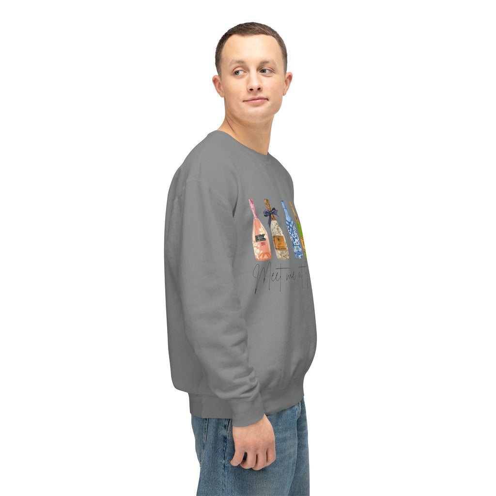 Champagne Bottles Crewneck Sweatshirt  Celebratory Bubbly Graphic