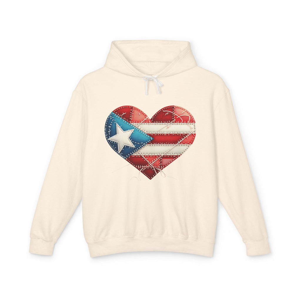 Puerto Rico Heart Flag Hoodie  "Jíbaro" Back Graphic