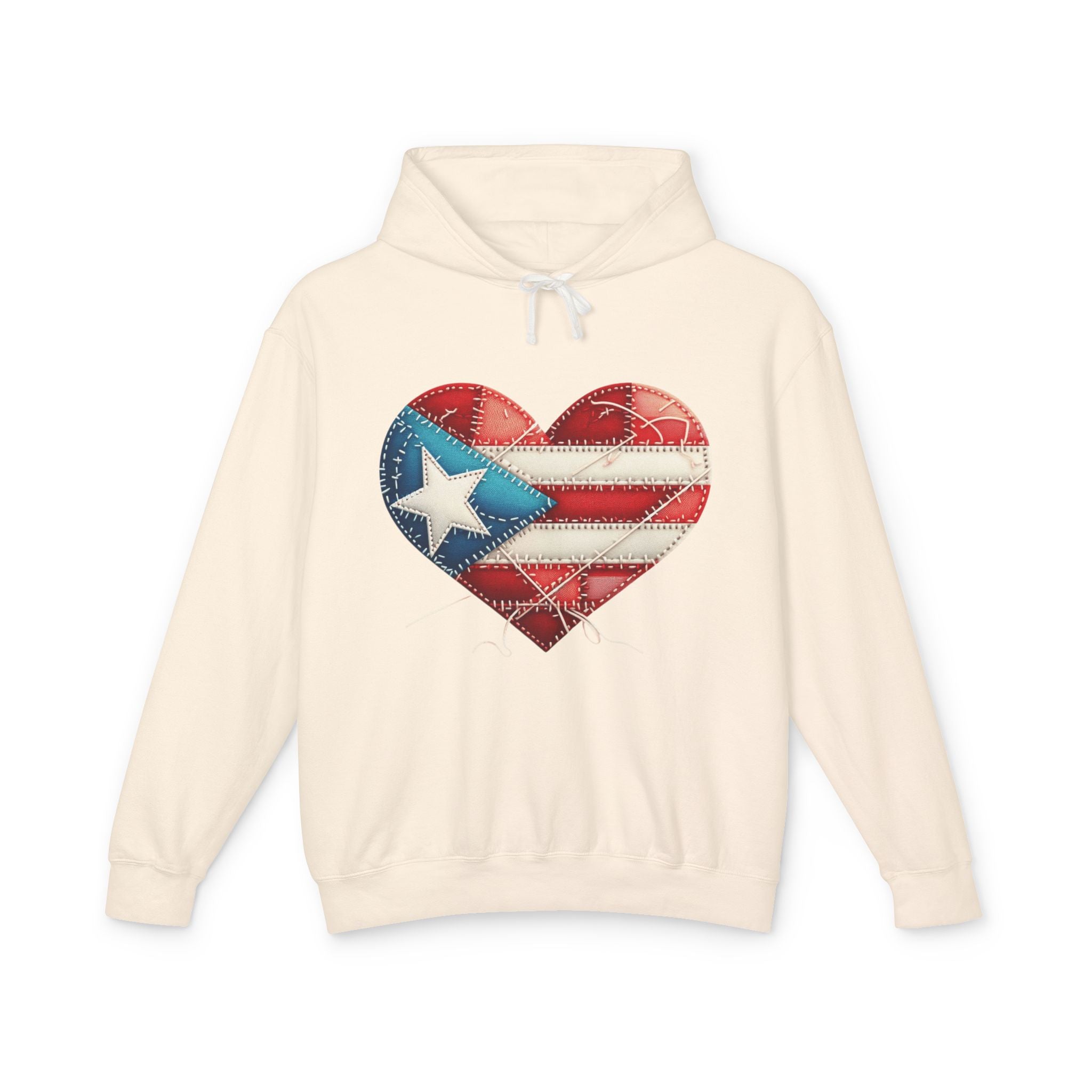 Puerto Rico Heart Flag Hoodie  "Jíbaro" Back Graphic