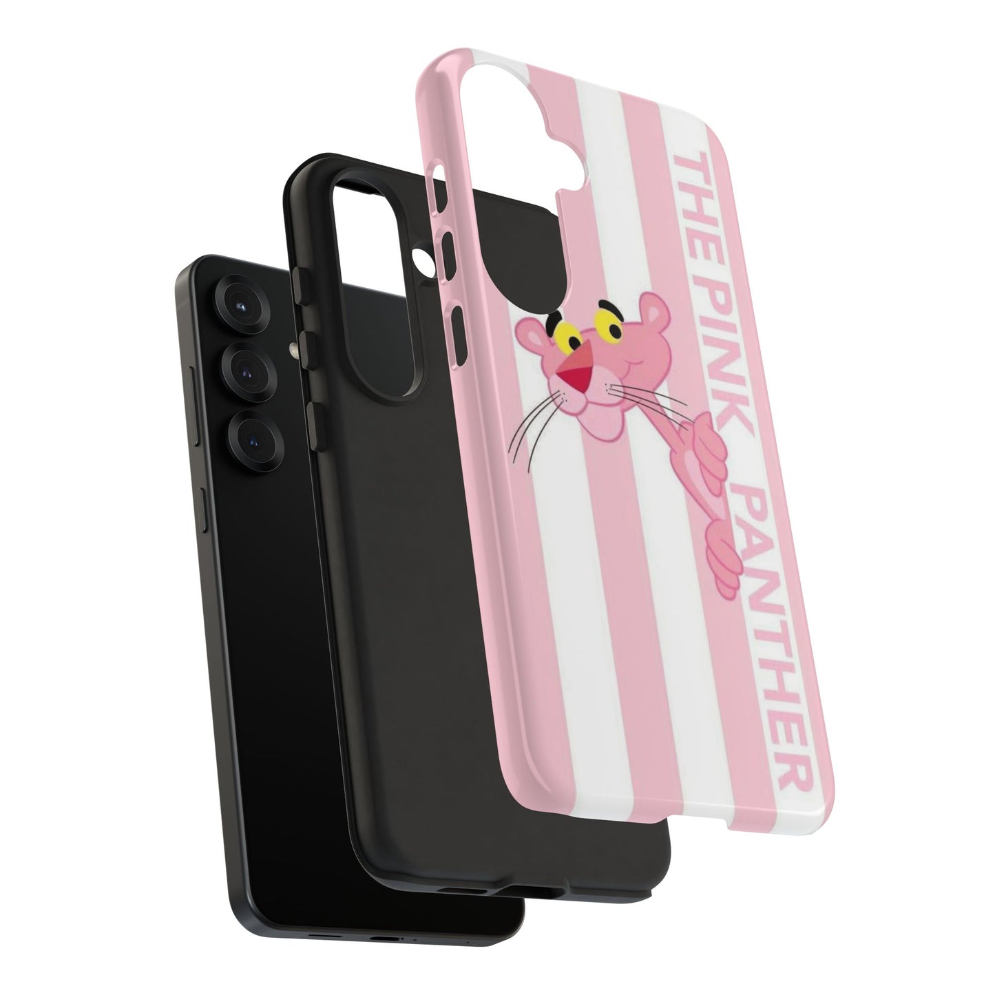 Pink Panther Tough Case Retro Striped Phone Case with "The Pink Panther" Design