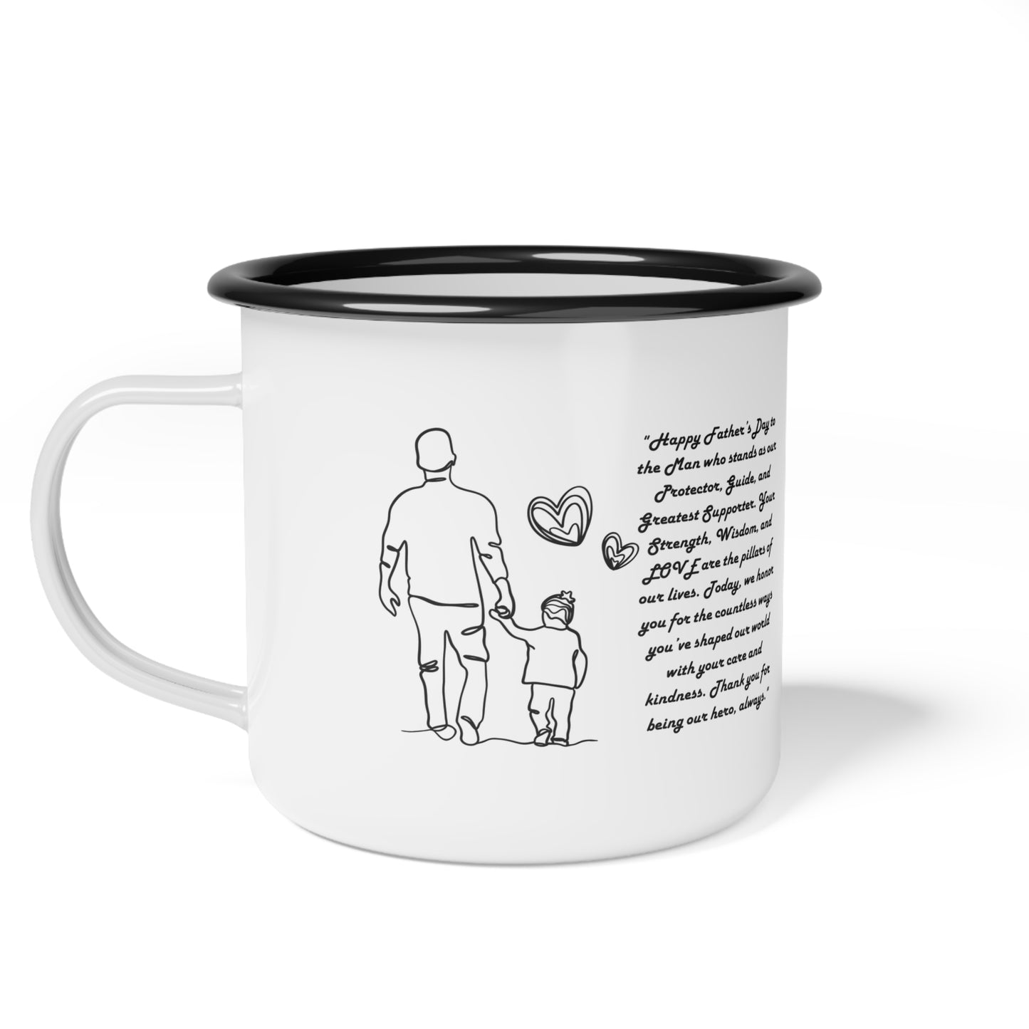 Sentimental Father's Gift Coffee Mug for Dad Personalized Dad Mug Enamel Camp Cup
