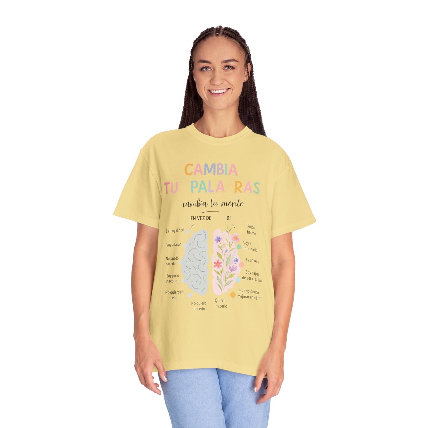Cambia Tus Palabras Floral Positivity T-Shirt