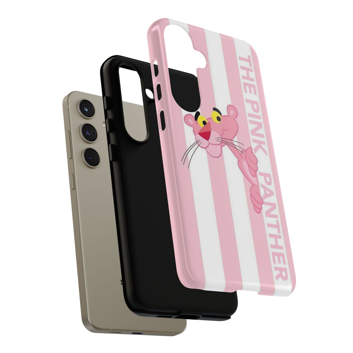 Pink Panther Tough Case Retro Striped Phone Case with "The Pink Panther" Design