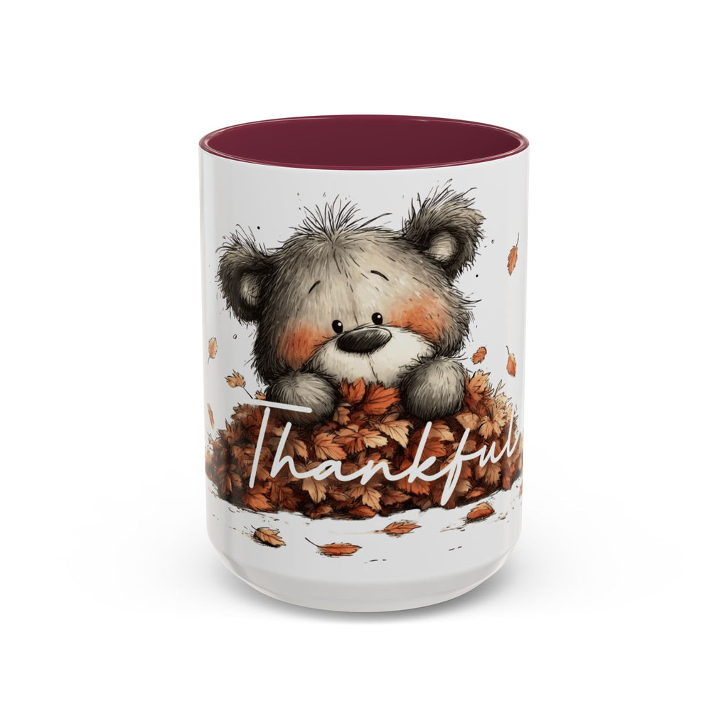 Thankful Bear Autumn Mug — Cute Fall Coffee Cup (11oz, 15oz)