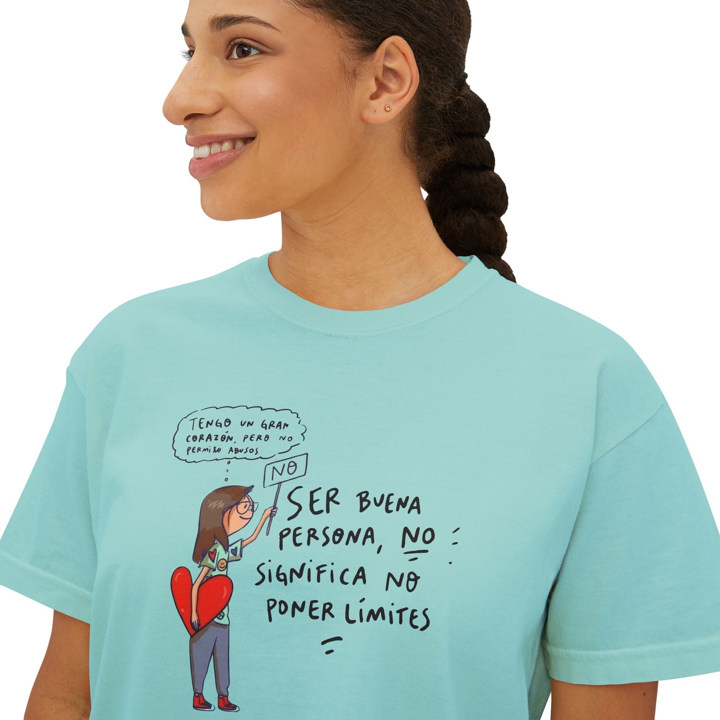 Let your outfit reflect your inner peace. Heartfelt Inspirational Women's Boxy Tee, Casual T-Shirt, Gift for Her, Empowering Top, Everyday Wear, Self-Love Vibes