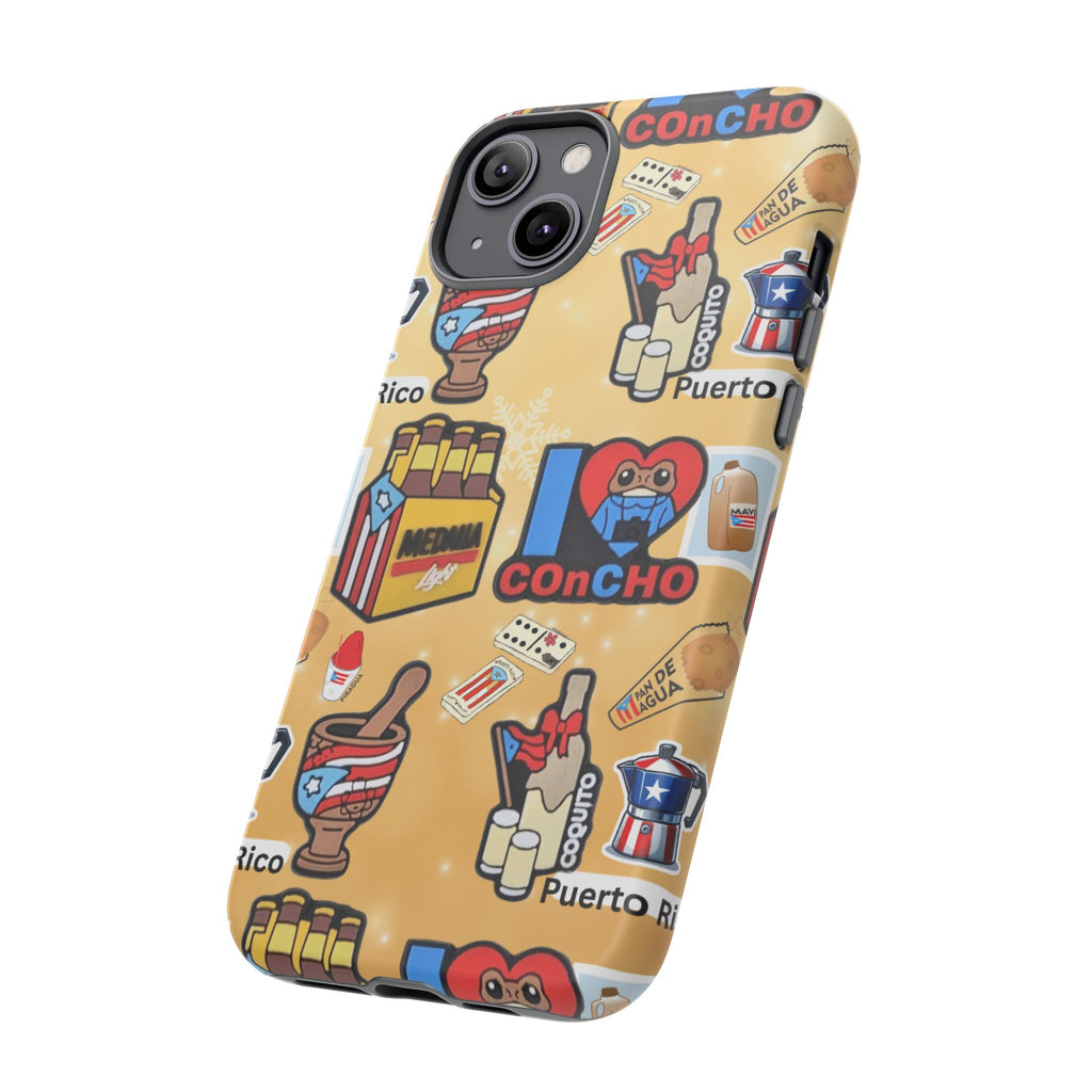 Puerto Rico Sticker Collage Tough Case  ‘I  Concho’ Pattern Phone Case
